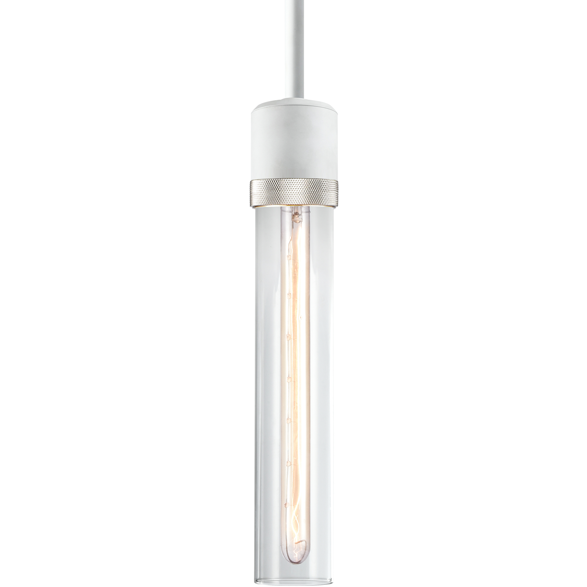 Zigrina 1 Light 5.13 inch Matte White with Polished Nickel Pendant Ceiling Light