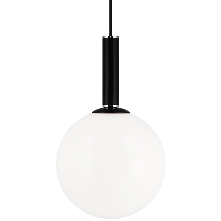 Stellar 1 Light 9.88 inch Black Pendant Ceiling Light in Black and Opal Glass