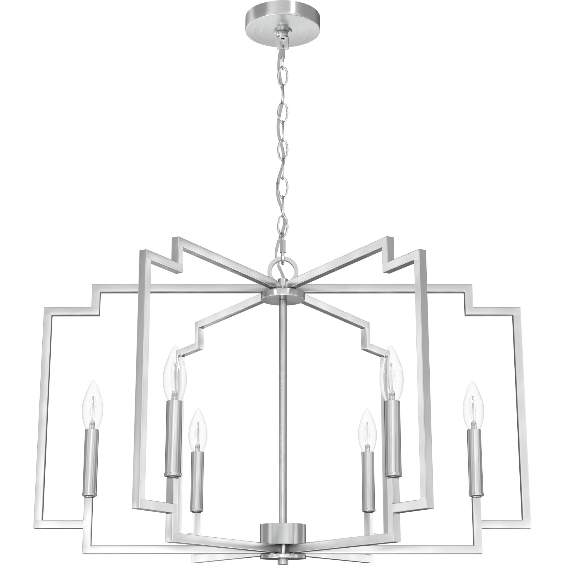 Zoanne 6 Light 30.25 inch Brushed Nickel Chandelier Ceiling Light