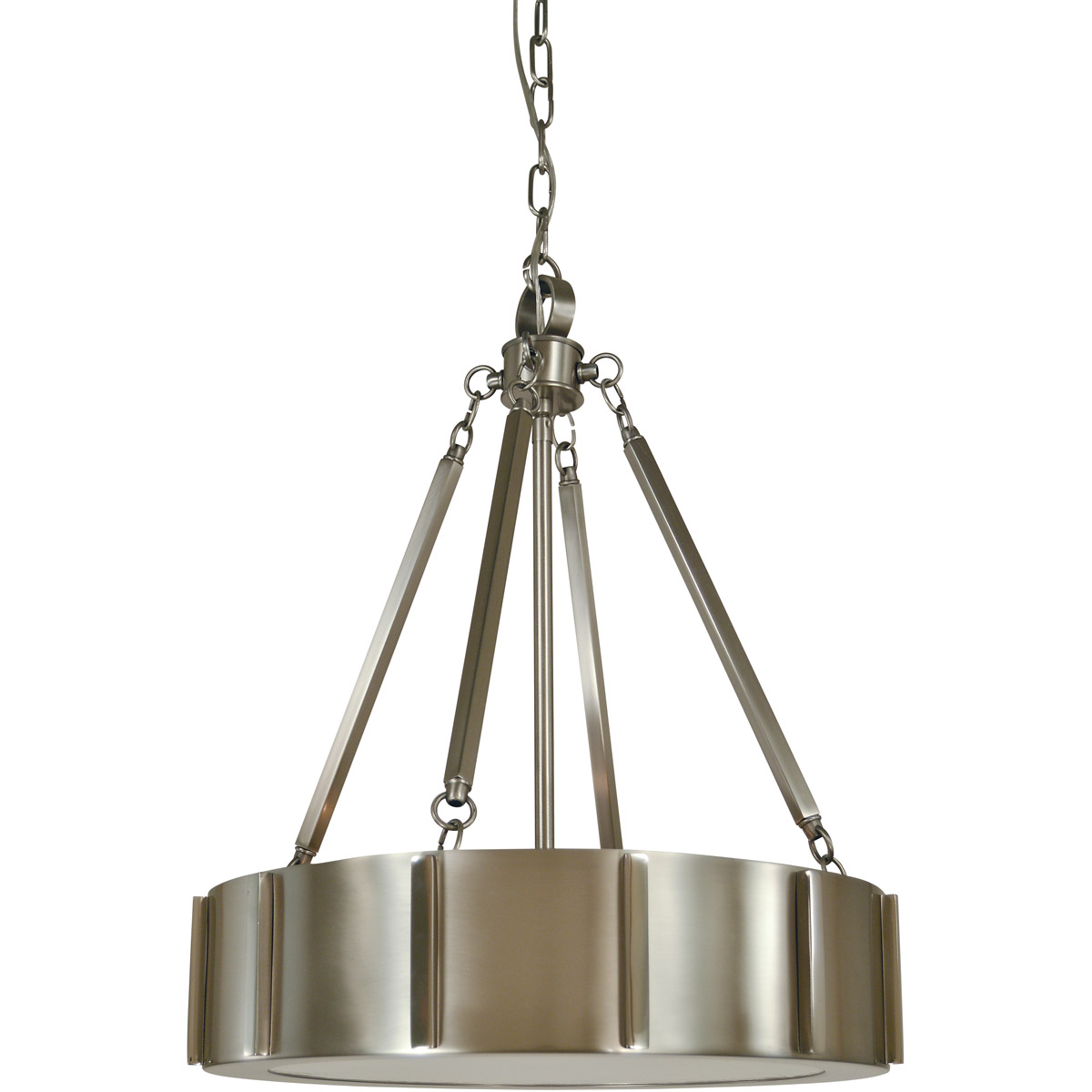 Pantheon 4 Light 16 inch Matte Black with Polished Nickel Pendant Ceiling Light