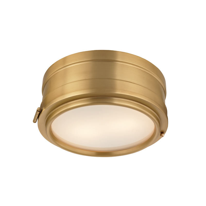 Rye 2 Light 11 inch Aged Brass Flush Mount Ceiling Light