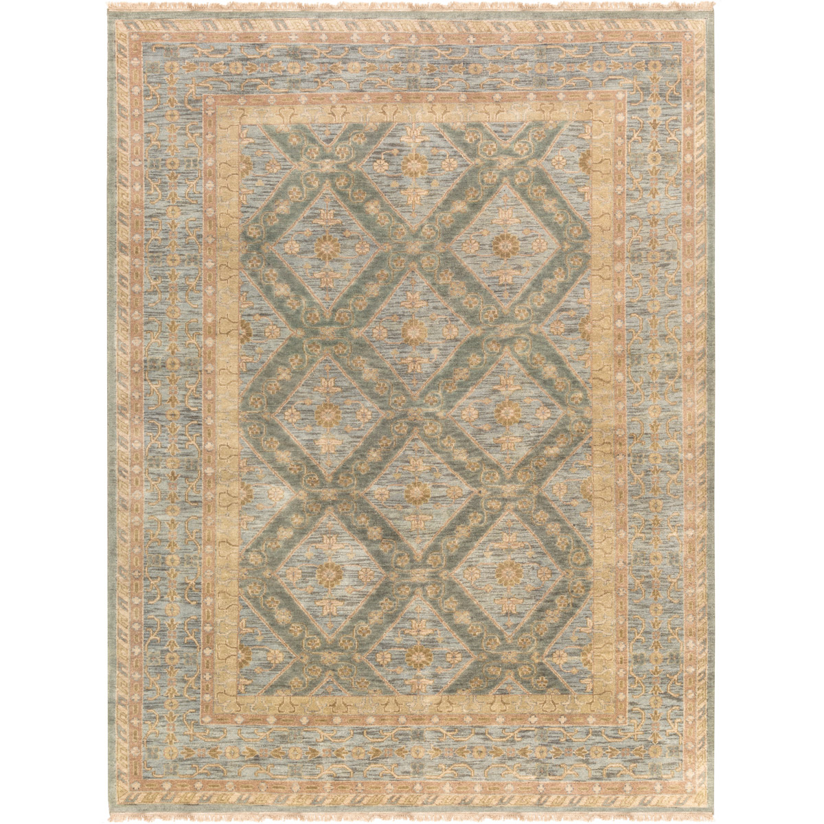 Zeus 132 X 96 inch Sage/Denim/Khaki/Camel Rugs, Wool