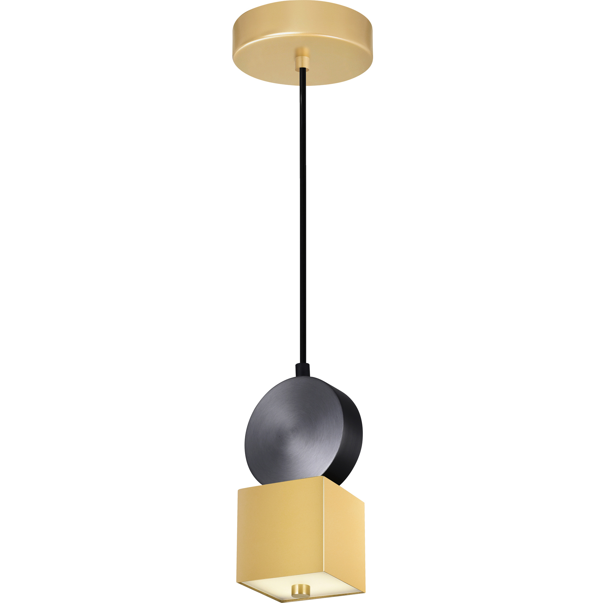 Saleen LED 6 inch Brass and Black Mini Pendant Ceiling Light