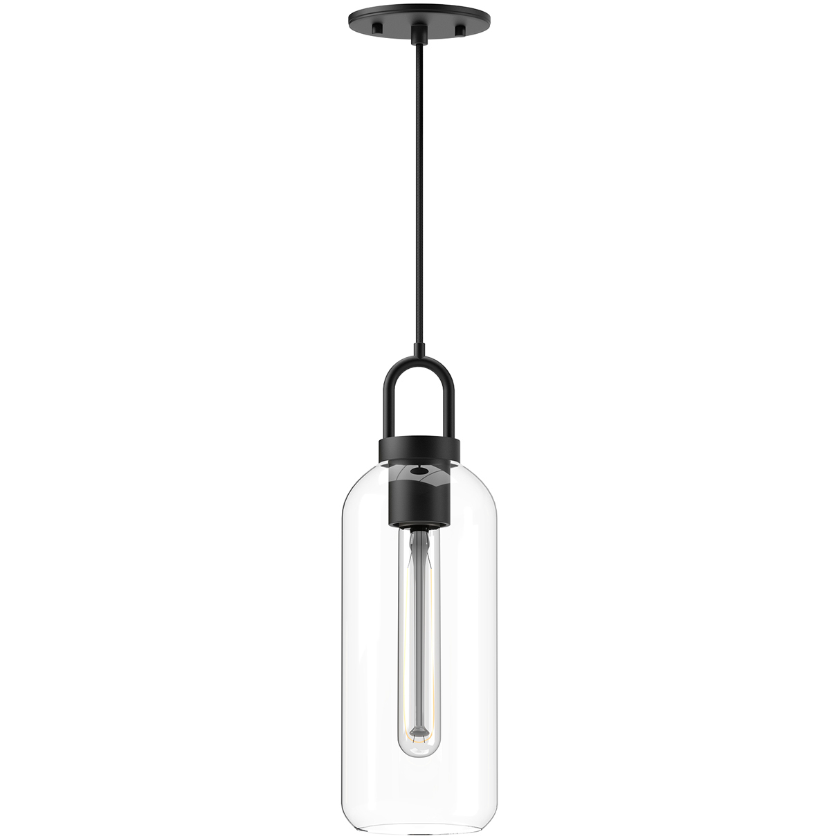 Alora Mood Soji 1 Light 5.13 inch Matte Black Pendant Ceiling Light in Clear Glass