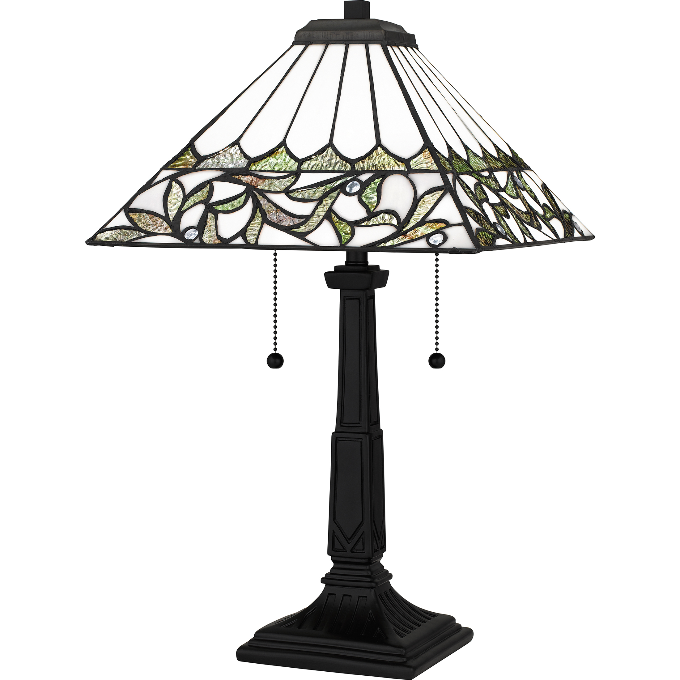 Galahad 23 inch 75.00 watt Matte Black Table Lamp Portable Light, Tiffany