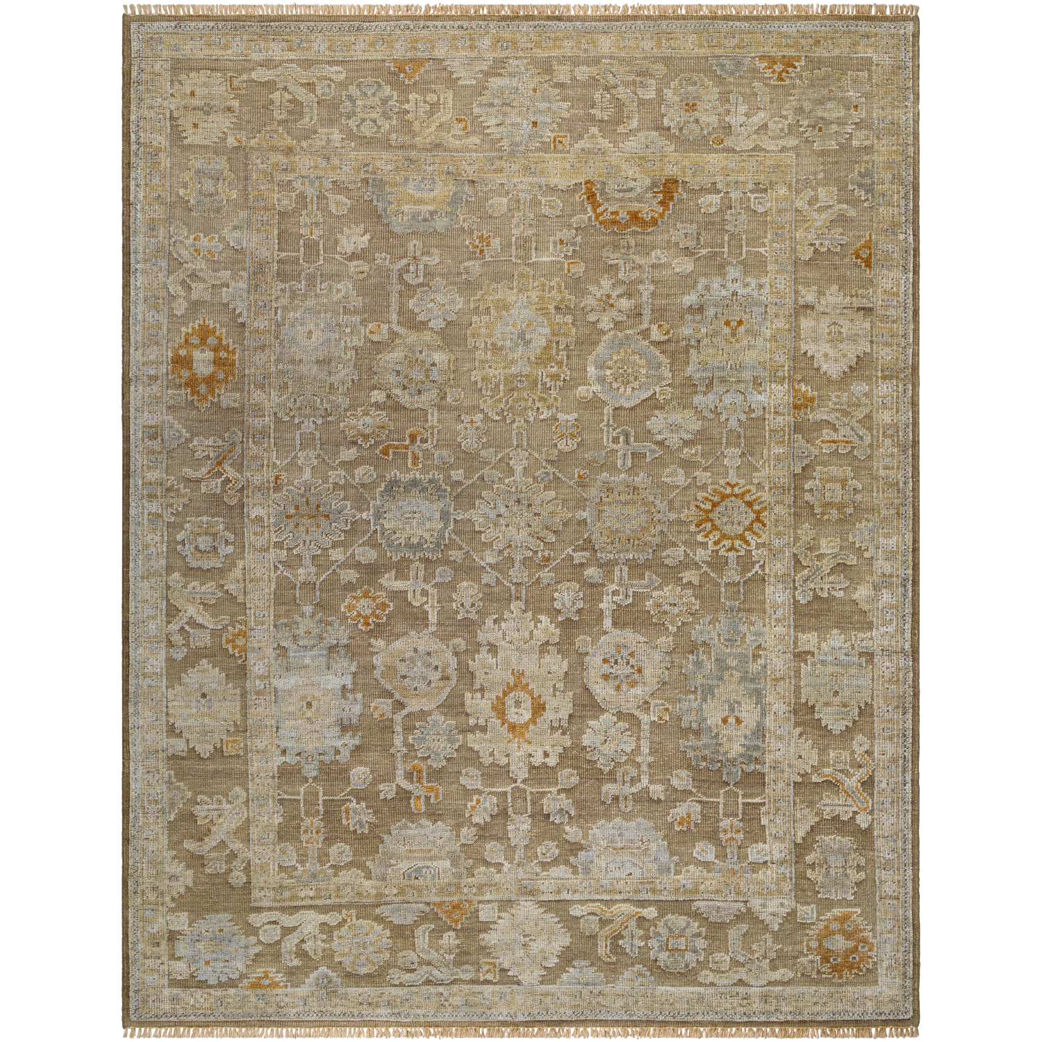 Sinclair 108 X 72 inch Sand / Khaki / Camel / Sage / Brick Handmade Rug in 6 x 9