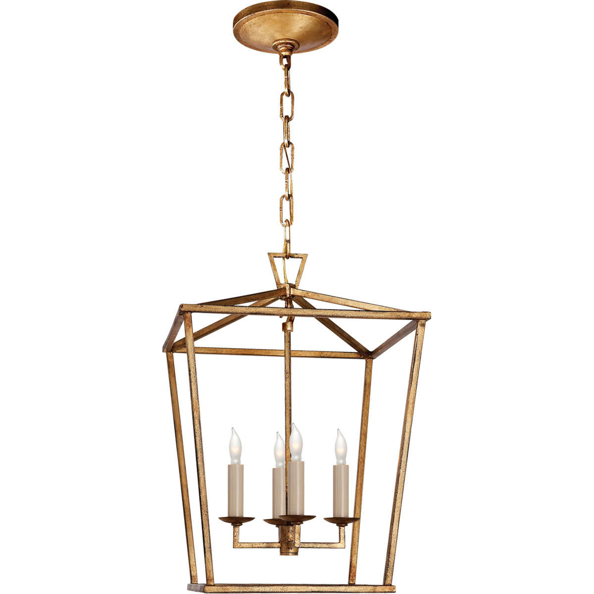 Chapman & Myers Darlana 4 Light 12.5 inch Gilded Iron Lantern Pendant Ceiling Light, Small
