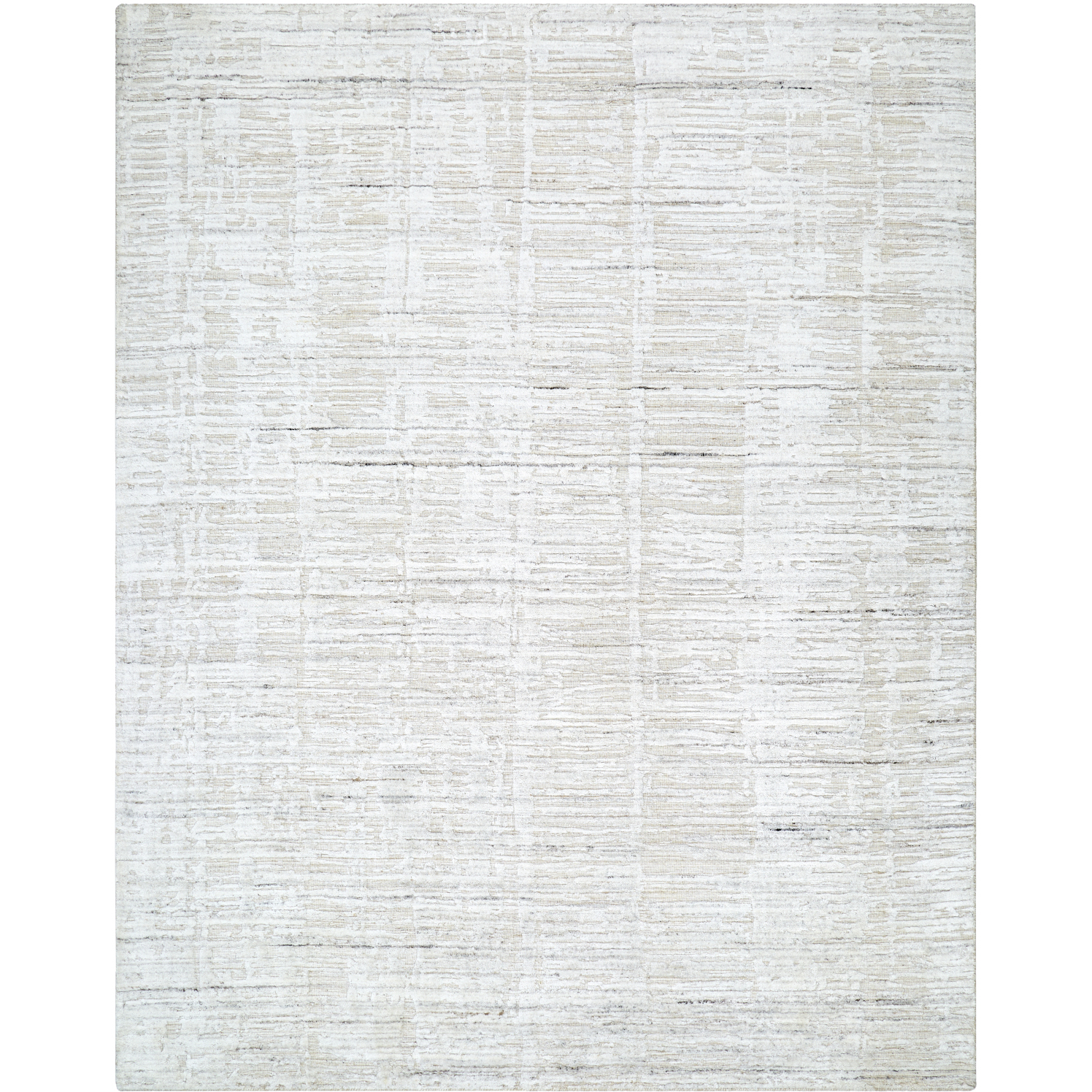 Jackie 108 X 72 inch Light Silver / Off-White Handmade Rug in 6 x 9