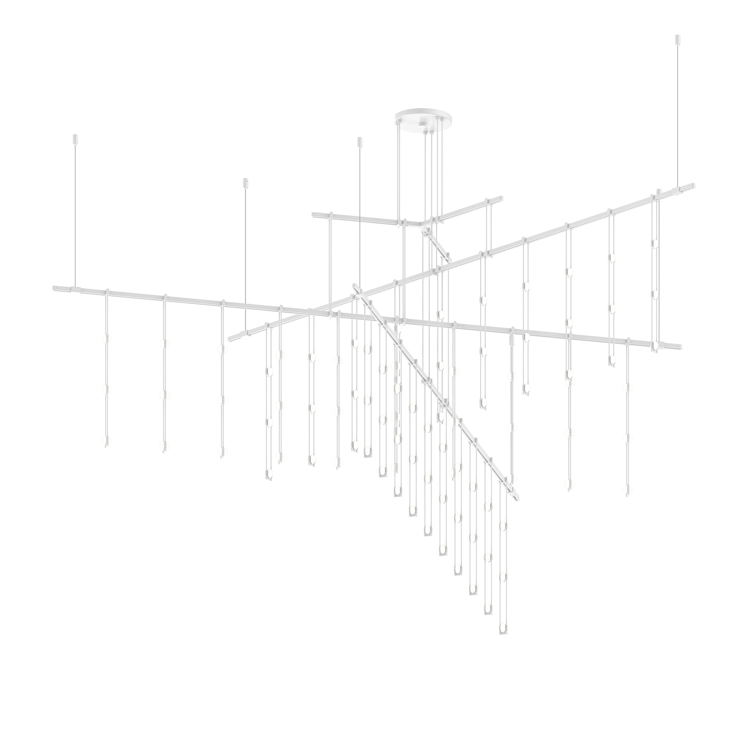 Suspenders LED 82.5 inch Satin White and Clear Chandelier Ceiling Light