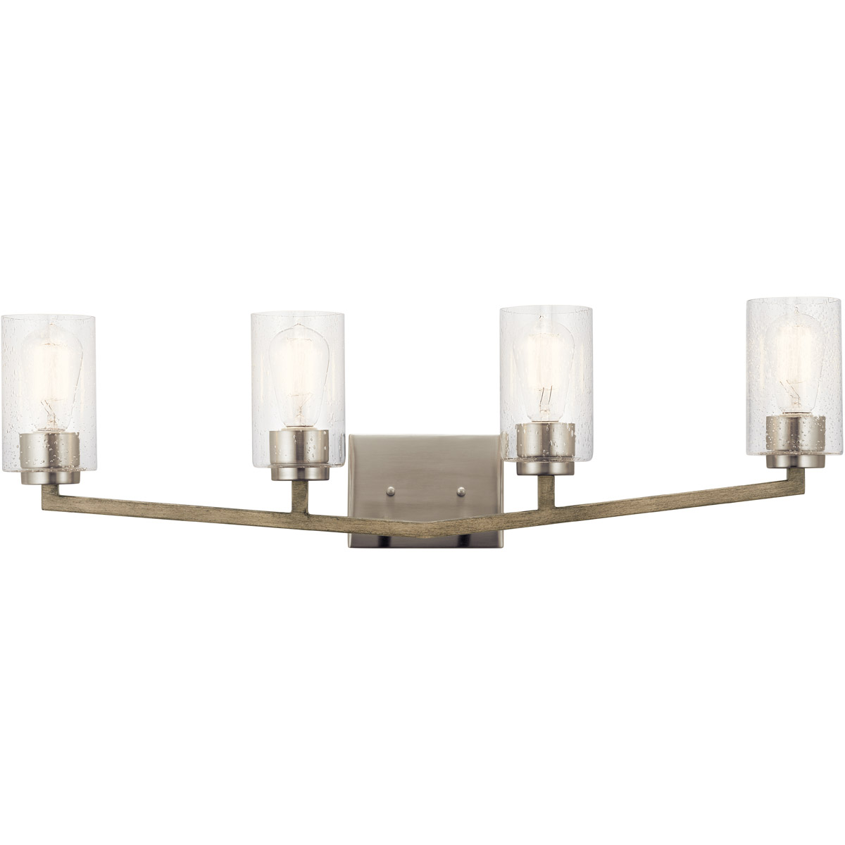 Deryn 4 Light 32 inch Distressed Antique Gray Wall Mt Bath 4 Arm Wall Light