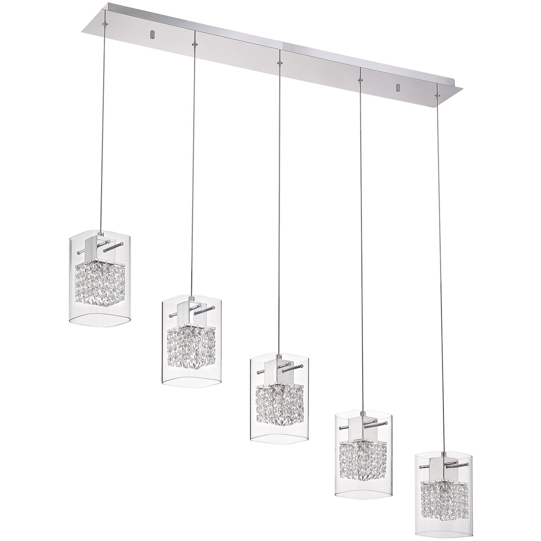 Politan 5 Light 40 inch Chrome Pendant Ceiling Light