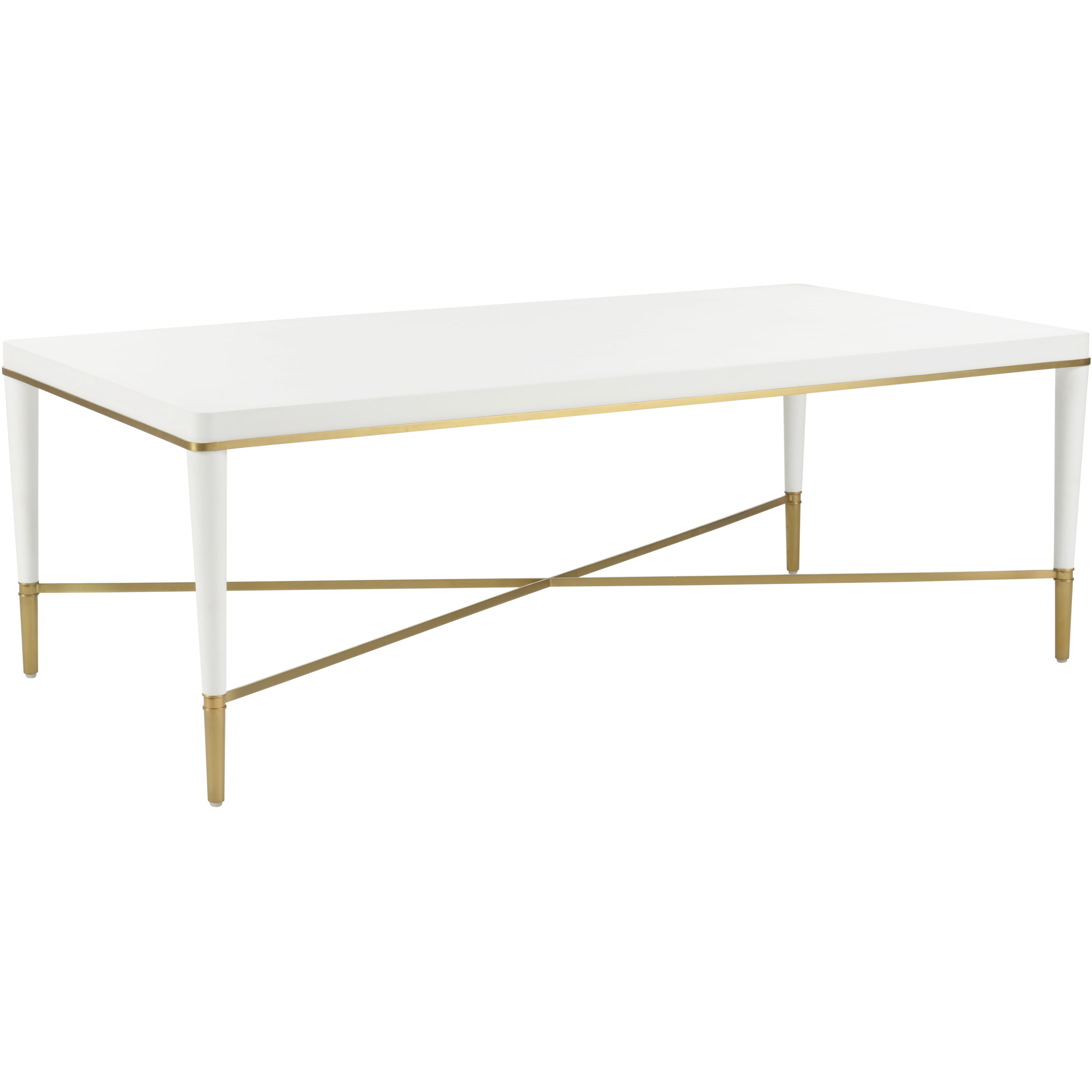 Hamlet 51.75 X 18.5 inch White/Cream and Gold Cocktail Table