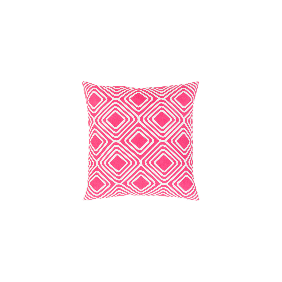 Miranda 20 X 20 inch Bright Pink and White Throw Pillow