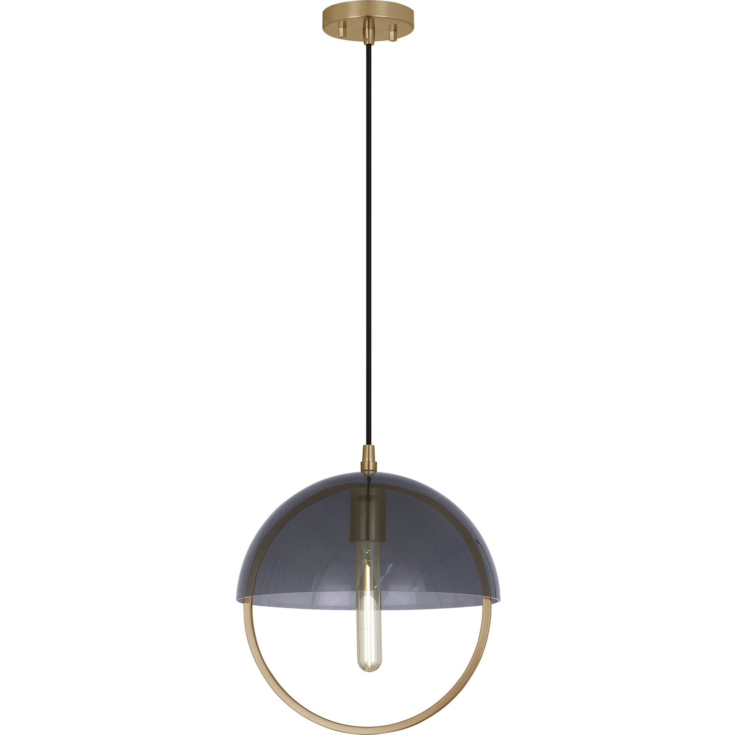 Mavisten Edition Copernica 1 Light 12.25 inch Lacquered Burnished Brass Pendant Ceiling Light in Smoked Glass