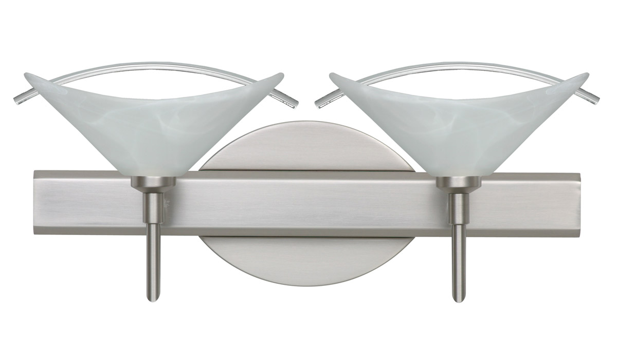 Hoppi 2 Light 15 inch Satin Nickel Vanity Lighting Wall Light in Halogen