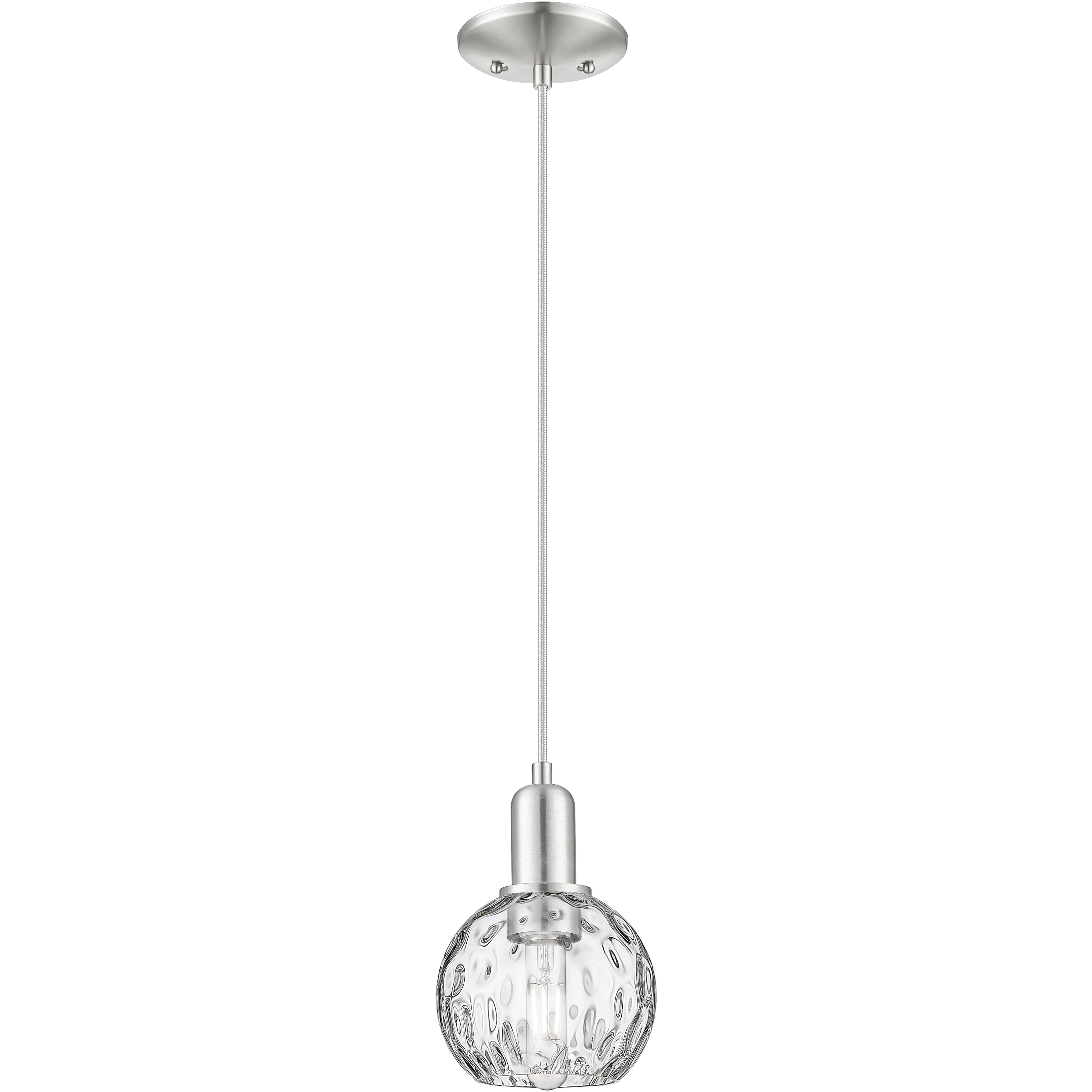 Arcadia Athens Water Glass 1 Light 6 inch Brushed Satin Nickel Mini Pendant Ceiling Light