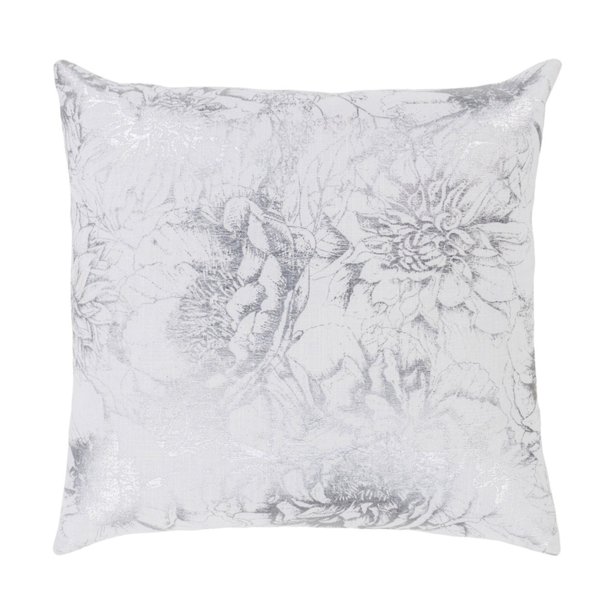 Crescent 22 X 22 inch White/Metallic - Silver Pillow Kit, Square