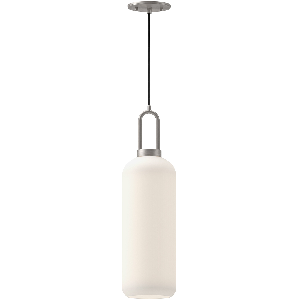 Alora Mood Soji 1 Light 6 inch Brushed Nickel Pendant Ceiling Light in Matte Opal Glass
