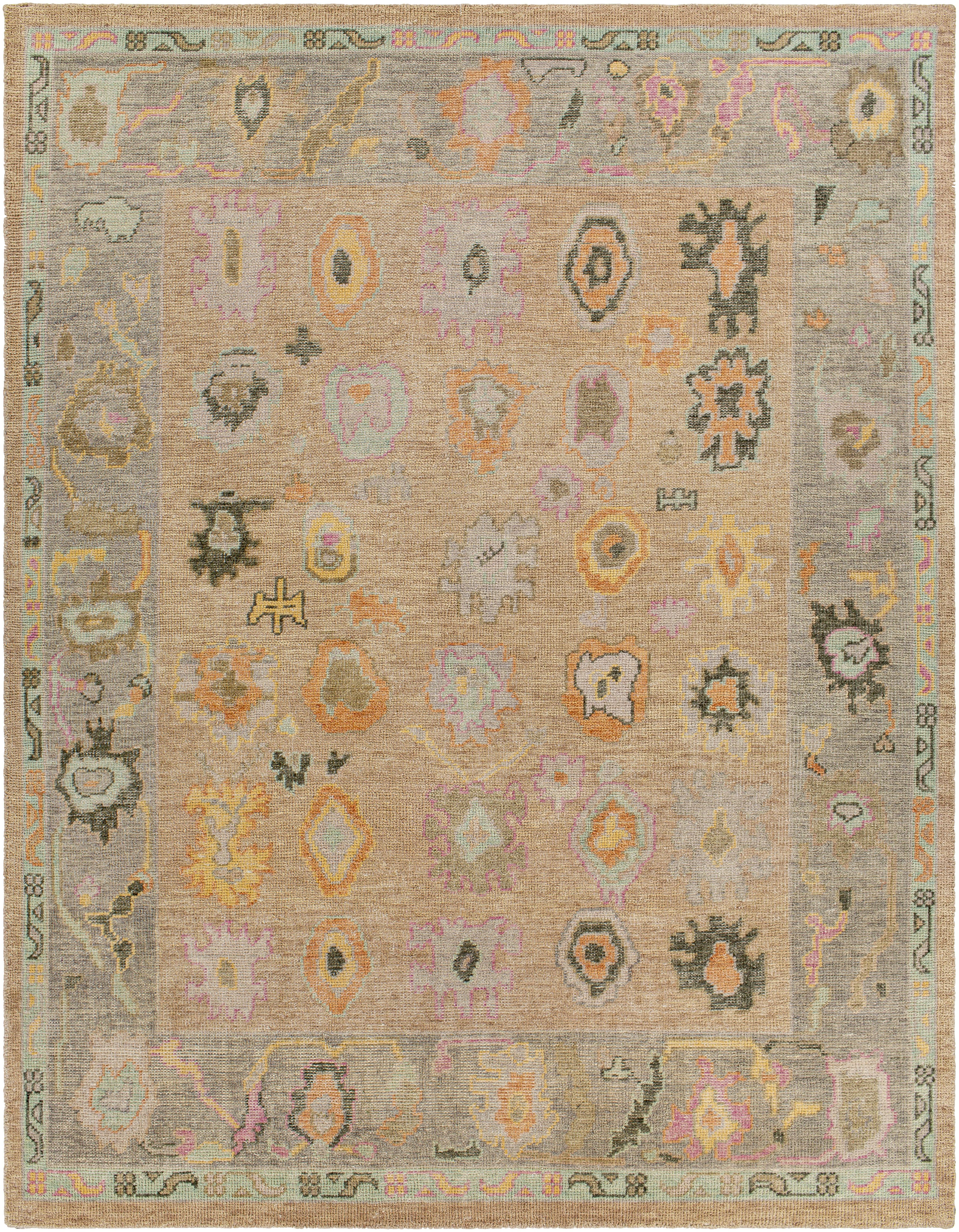 Kars 120 X 96 inch Orange Rug, Rectangle