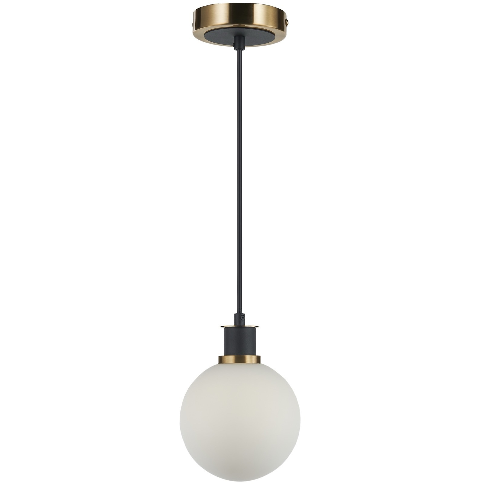 Gem LED 6 inch Black and Brushed Brass Pendant Ceiling Light in White