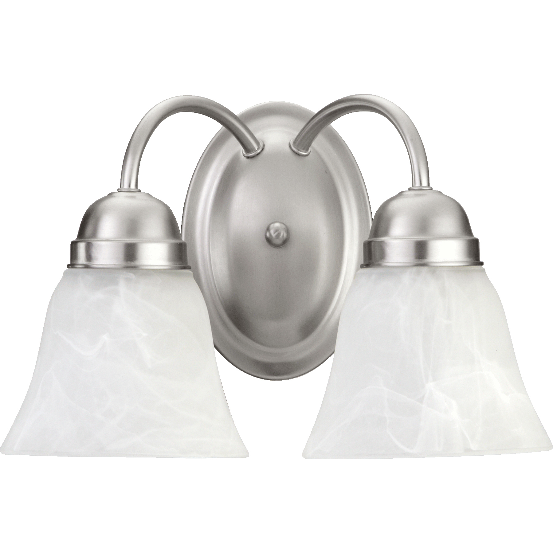 Fort Worth 2 Light 11.25 inch Satin Nickel Wall Sconce Wall Light in Faux Alabaster