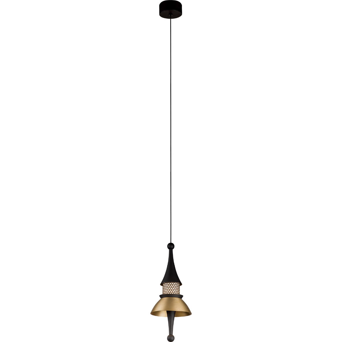 Chess 9 inch Brushed Matte Black / Brushed Champagne Pendant Ceiling Light