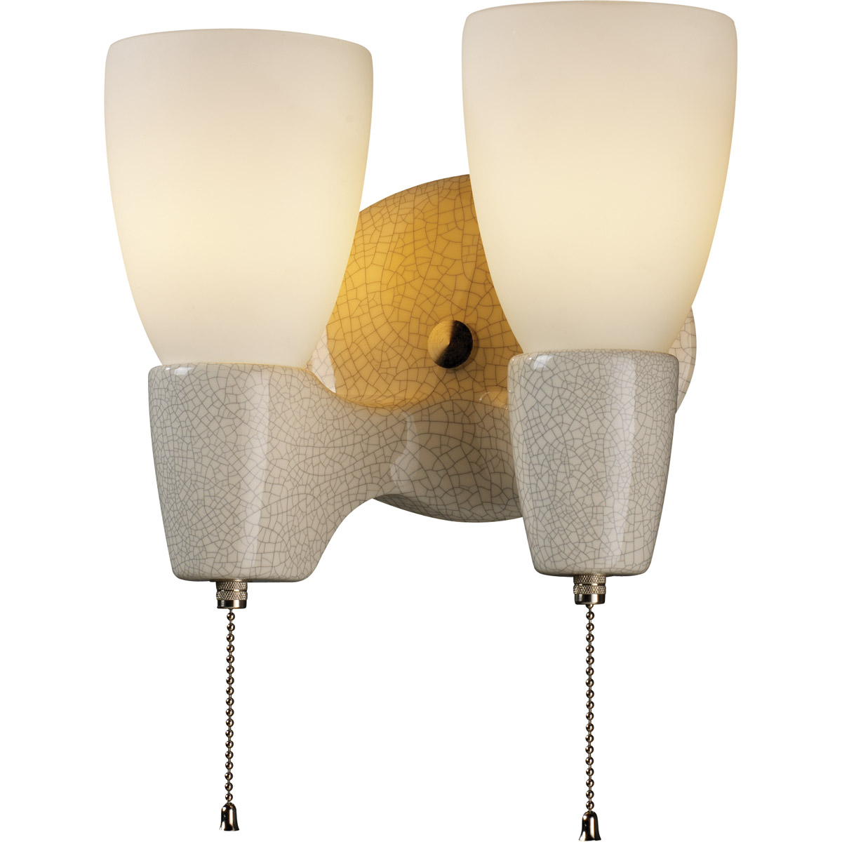 Euro Classics Ovalesque 2 Light 9.75 inch Brushed Nickel with Hammered Copper Double Arm Wall Sconce Wall Light