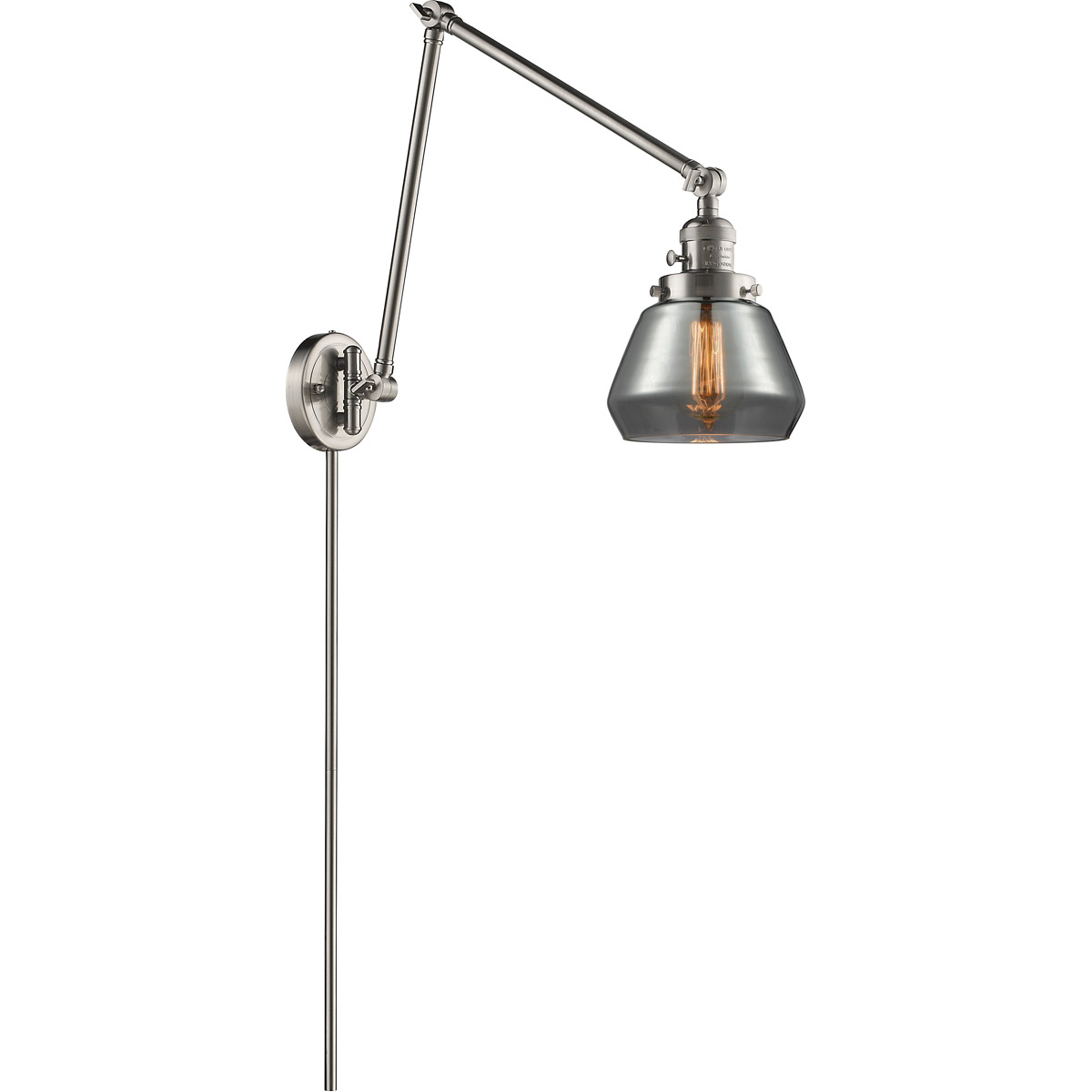 Fulton 30 inch 3.50 watt Satin Nickel Swing Arm Wall Light, Franklin Restoration