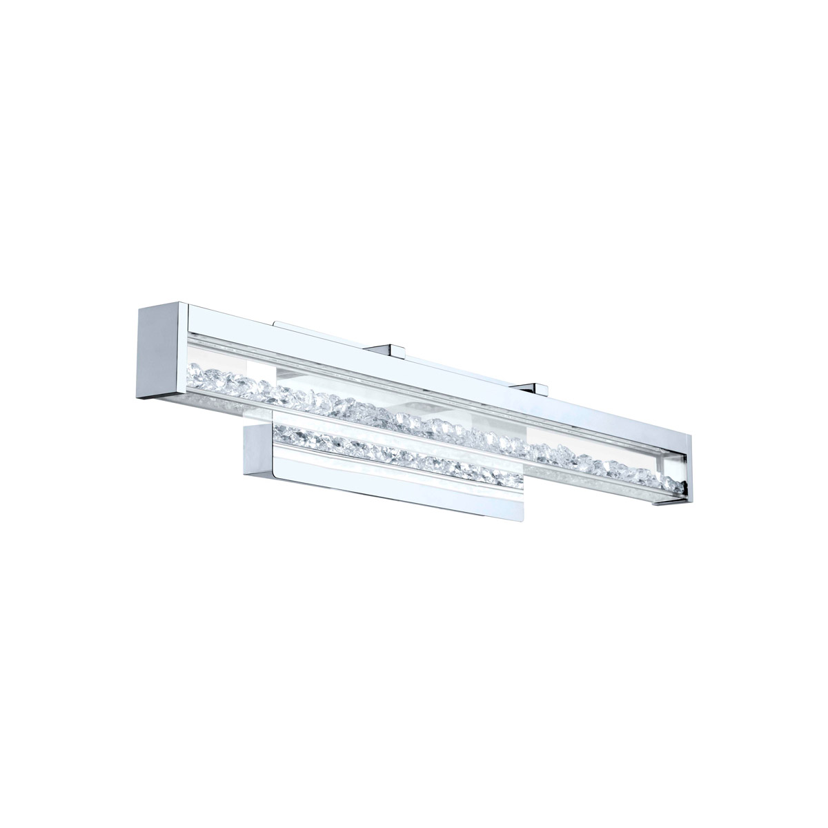 Cardito 2 LED 27.5 inch Chrome Vanity Light Wall Light, Clear Glass, Clear Crystal Stones