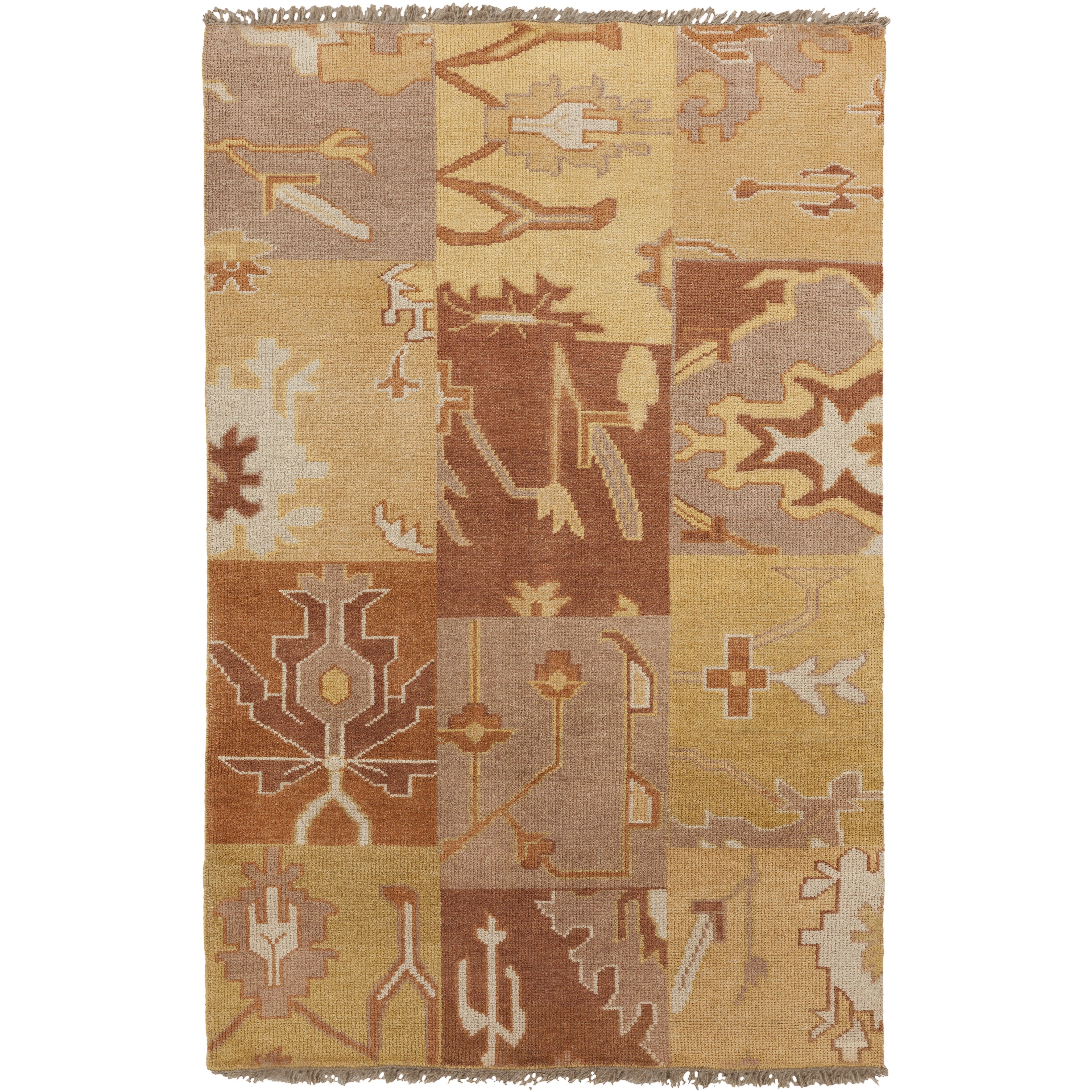 Cypress 96 X 60 inch Olive, Burnt Orange, Ivory, Wheat, Dark Brown Rug