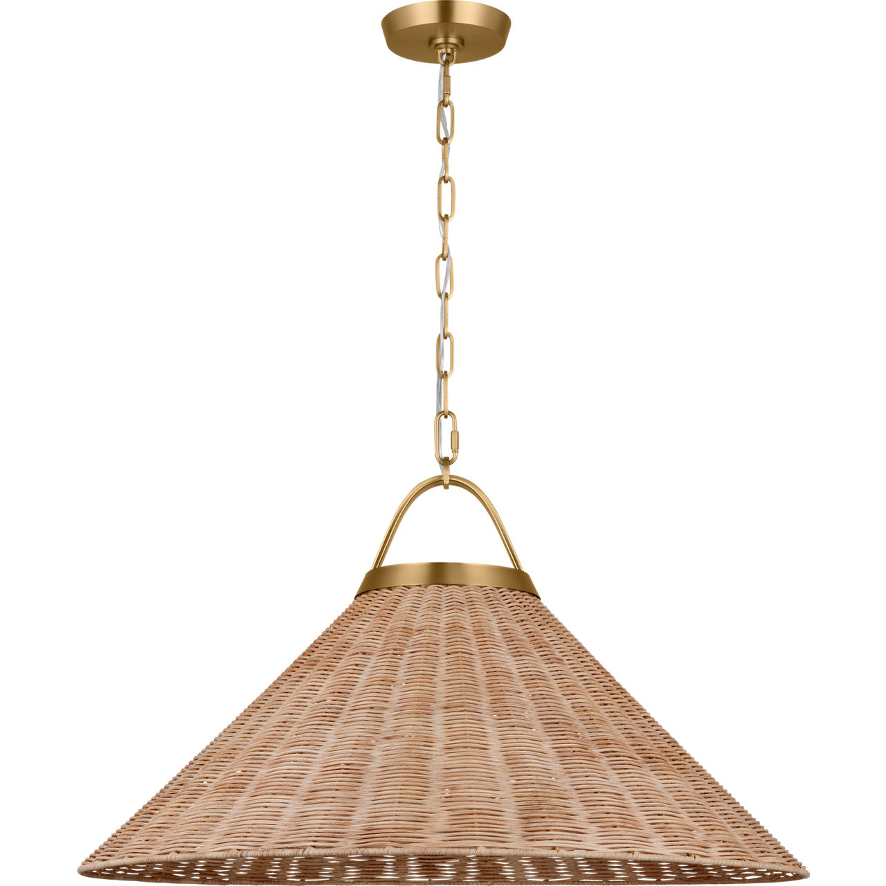C&M by Chapman & Myers Whitby 1 Light 22 inch Burnished Brass Pendant Ceiling Light
