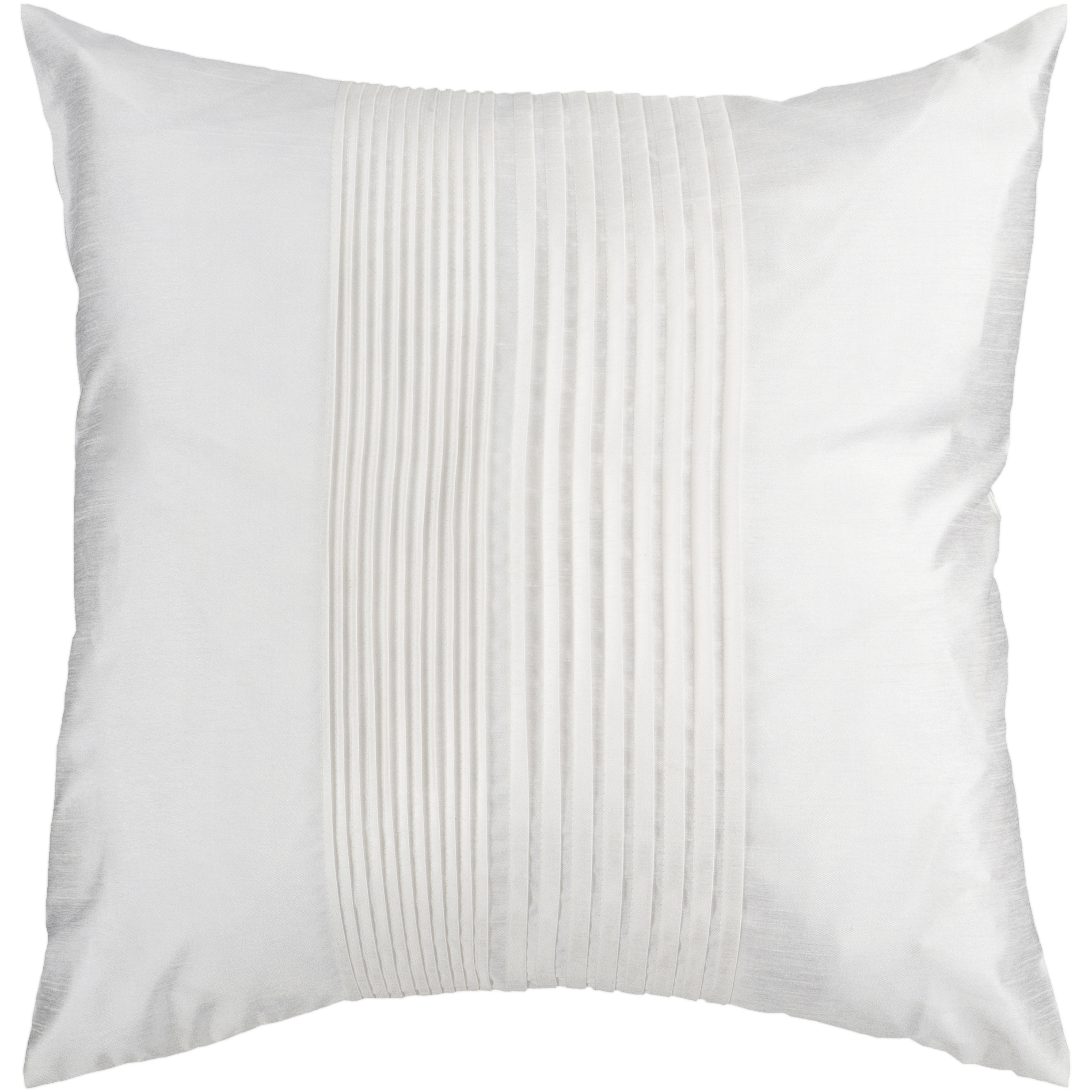 Solid Pleated 22 X 22 inch White Pillow Kit, Square