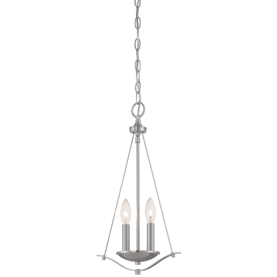 Cassina 2 Light 10.5 inch Satin Platinum Mini Pendant Ceiling Light