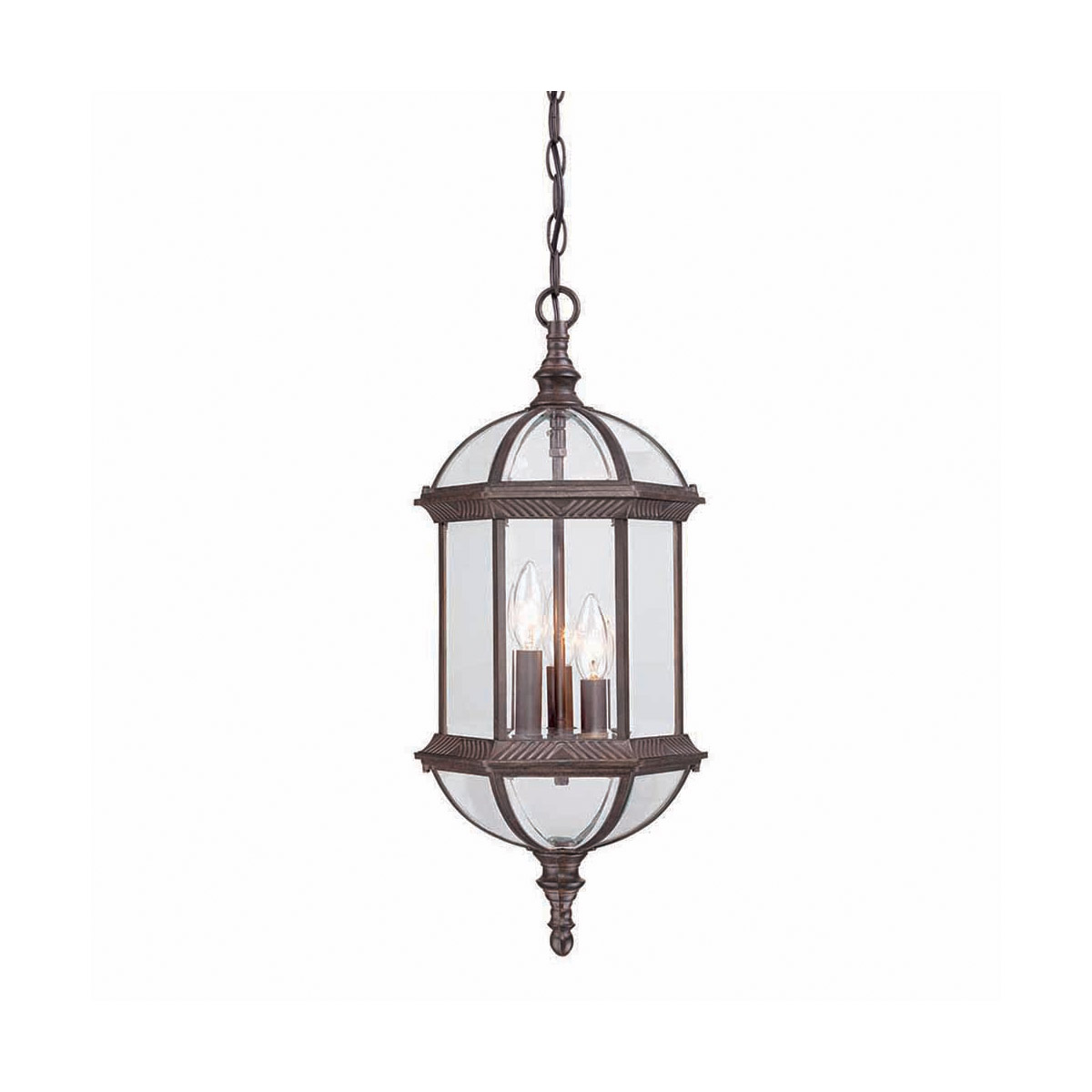 Dover 3 Light 9.75 inch Burled Walnut Exterior Hanging Lantern