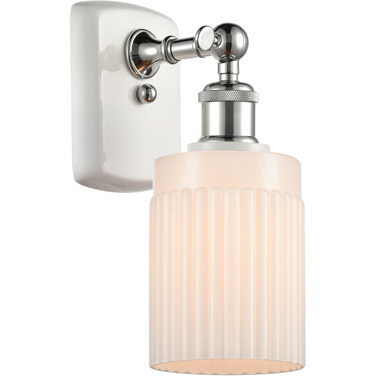 Ballston Hadley 1 Light 5 inch White and Polished Chrome Sconce Wall Light in Matte White Glass, Ballston