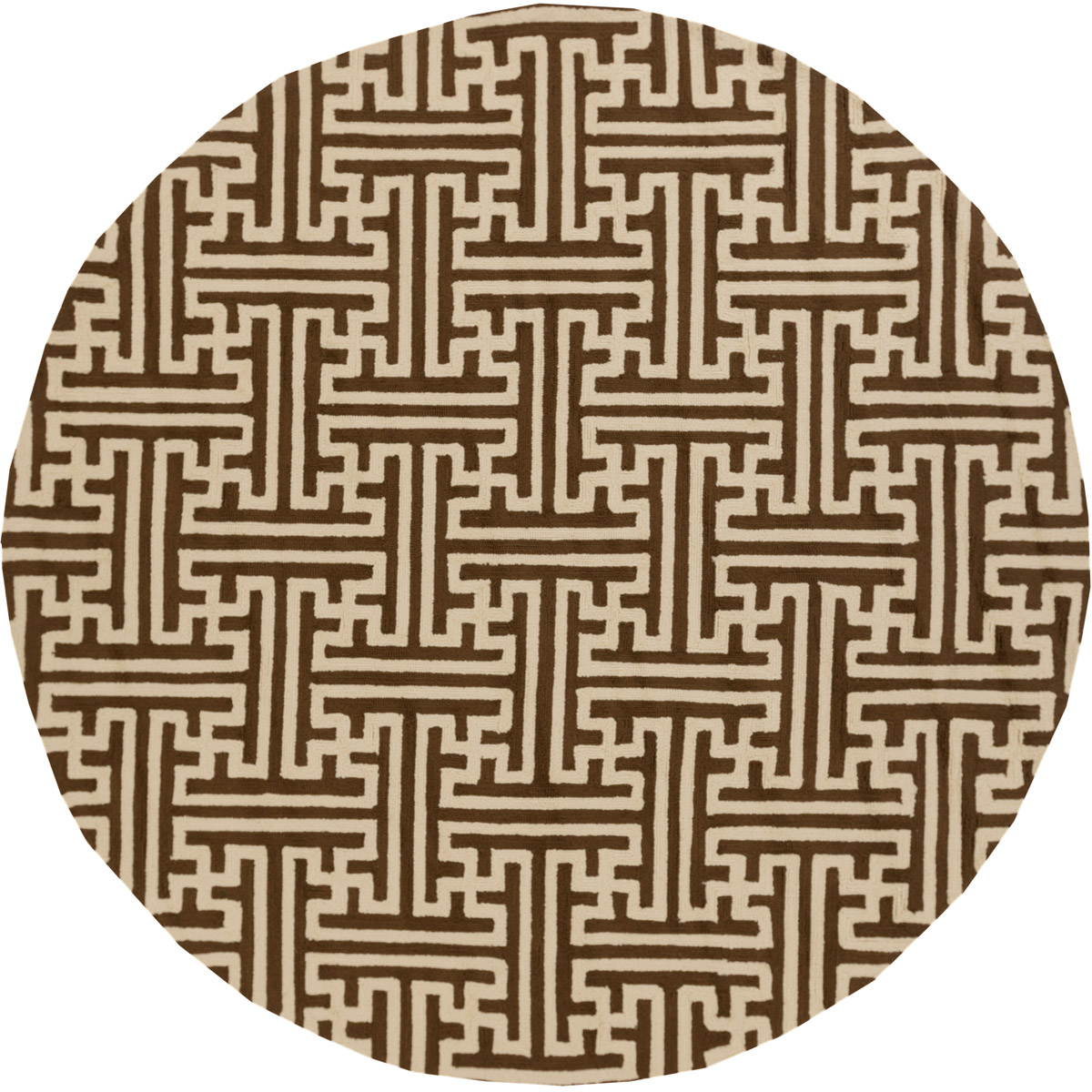 Rain 96 X 96 inch Dark Brown, Cream Rug