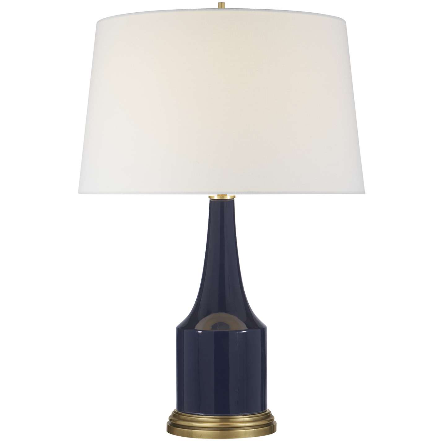 Alexa Hampton Sawyer 25 inch 100 watt Midnight Blue Procelain Table Lamp Portable Light in Midnight Blue Porcelain, Linen