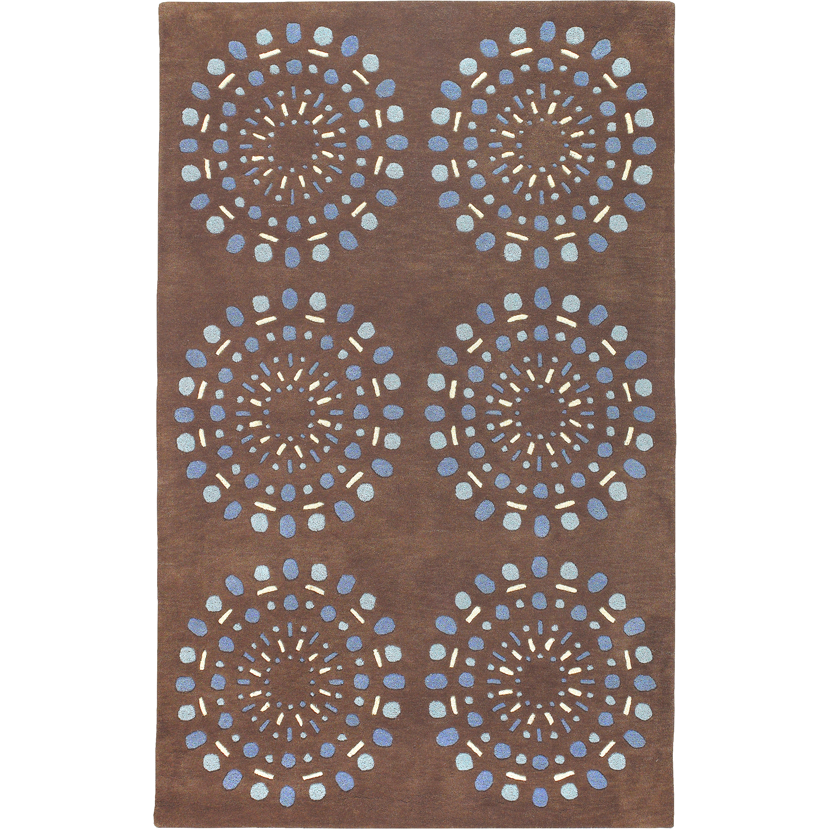 Bombay 156 X 108 inch Medium Gray, Denim, Dark Brown, Olive Rug