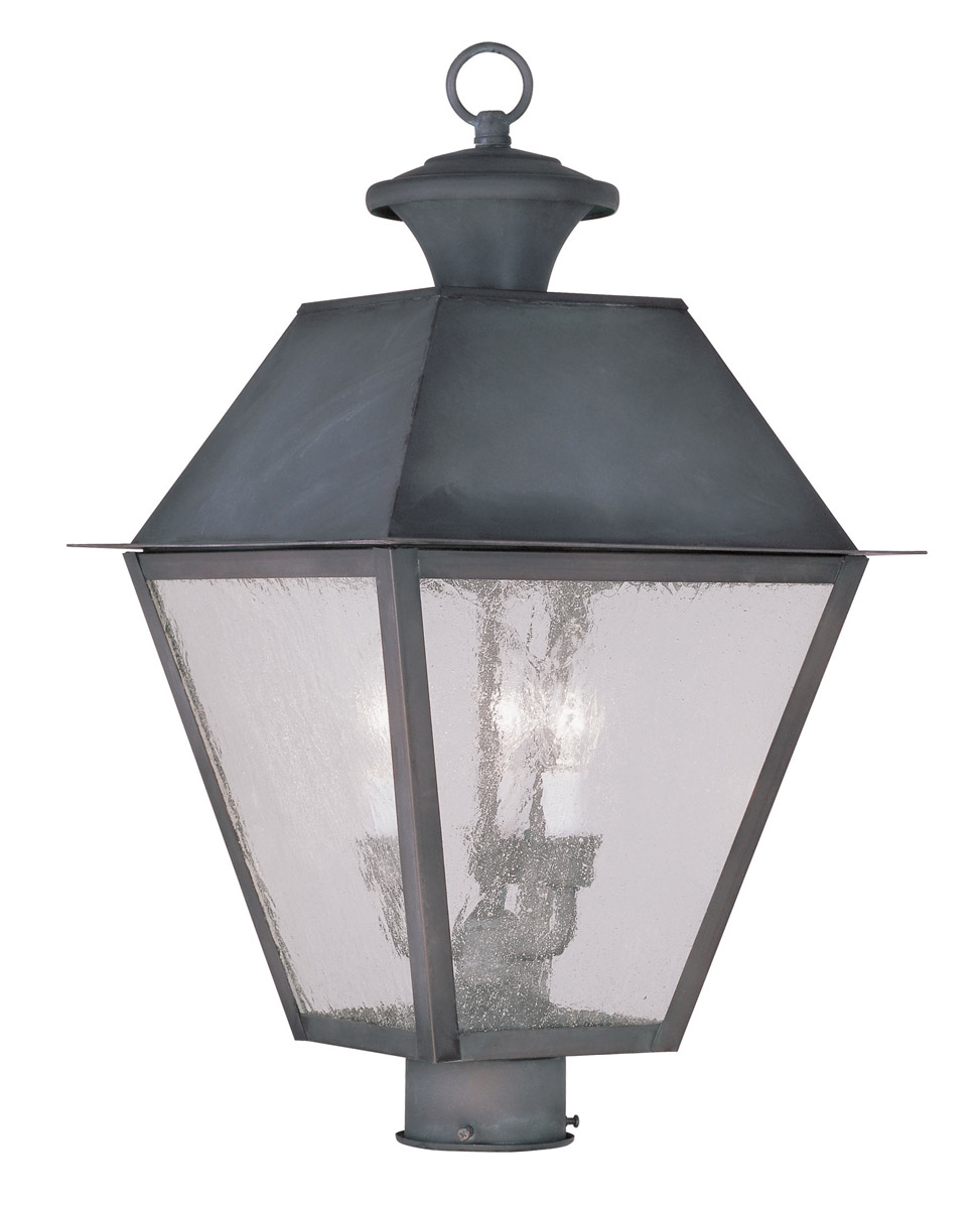 Mansfield 3 Light 20 inch Charcoal Outdoor Post Top Lantern 