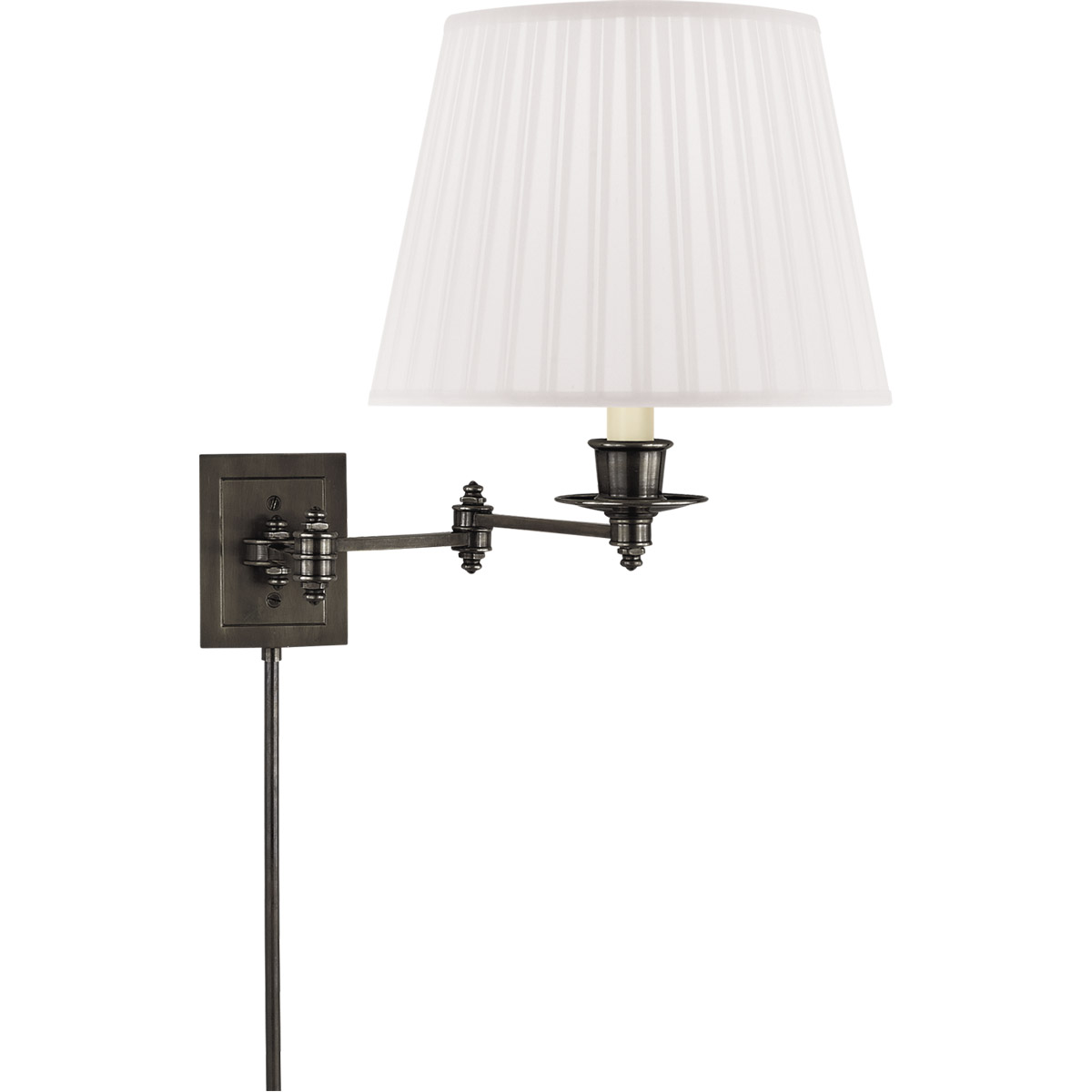 Swing Arm Sconce 18.5 inch 100 watt Bronze Swing Arm Wall Lamp Wall Light in Silk