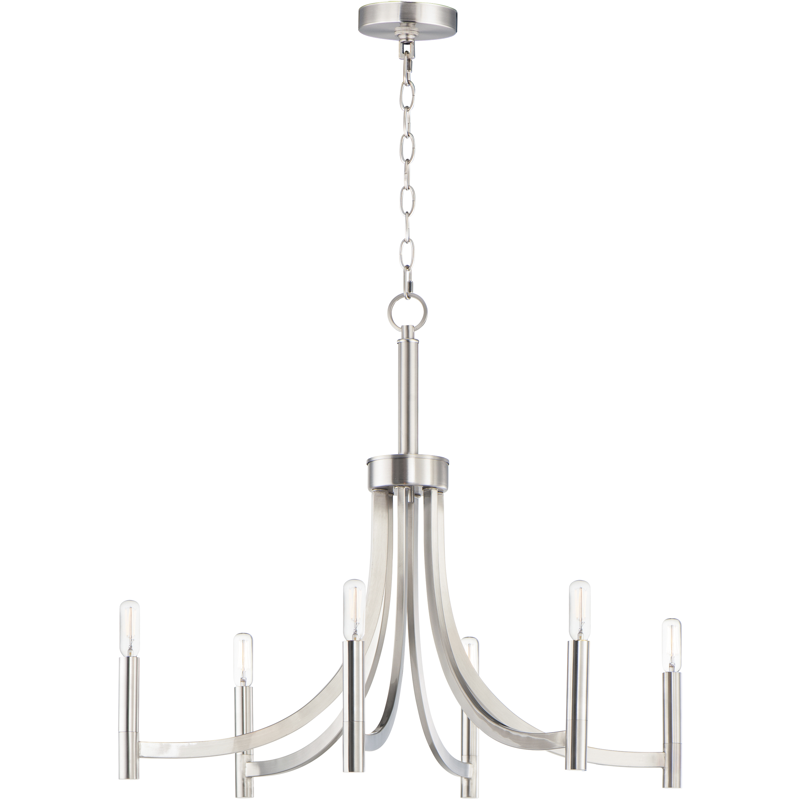 Lyndon 6 Light 28 inch Satin Nickel Chandelier Ceiling Light