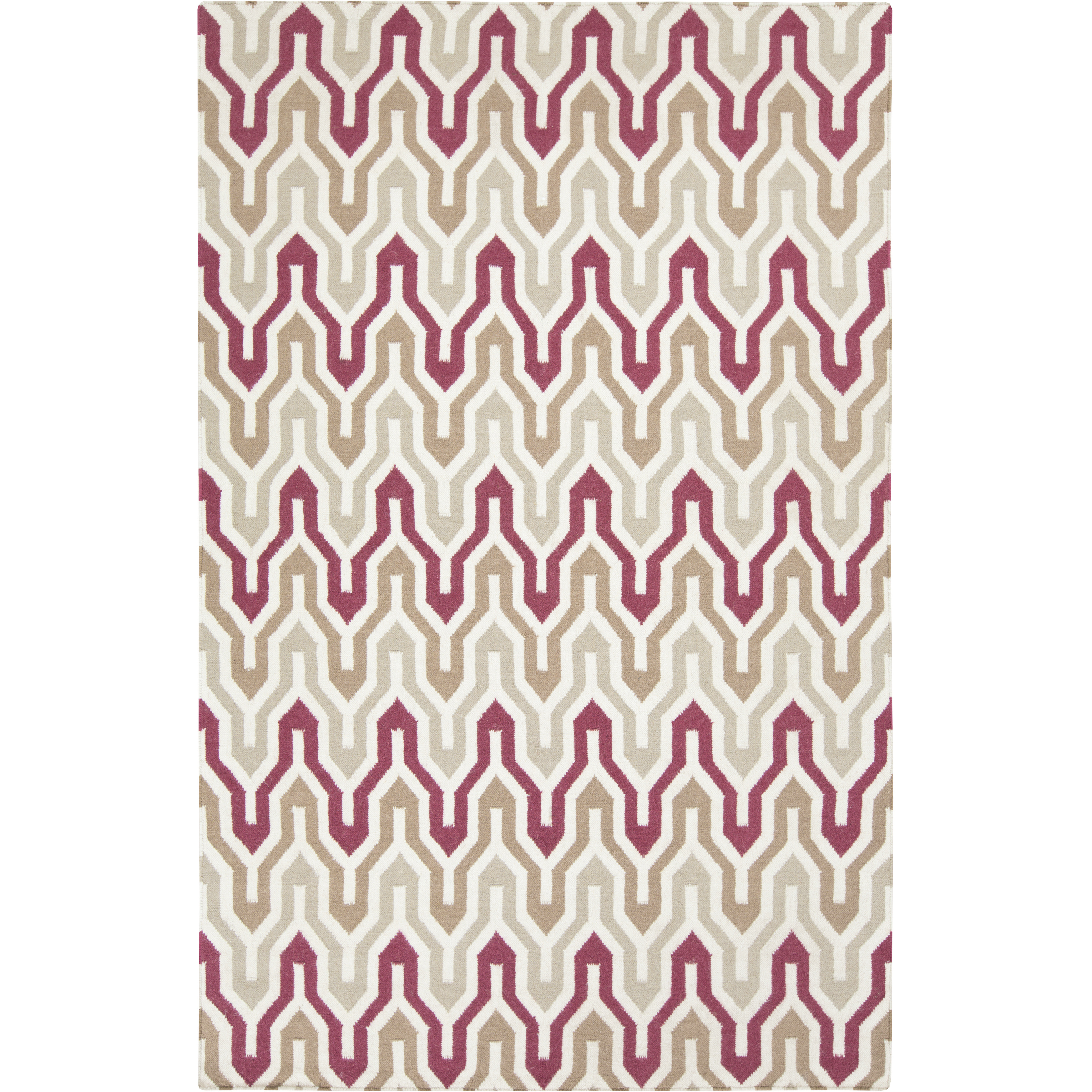 Fallon 96 X 60 inch Burgundy, Camel, Ivory Rug