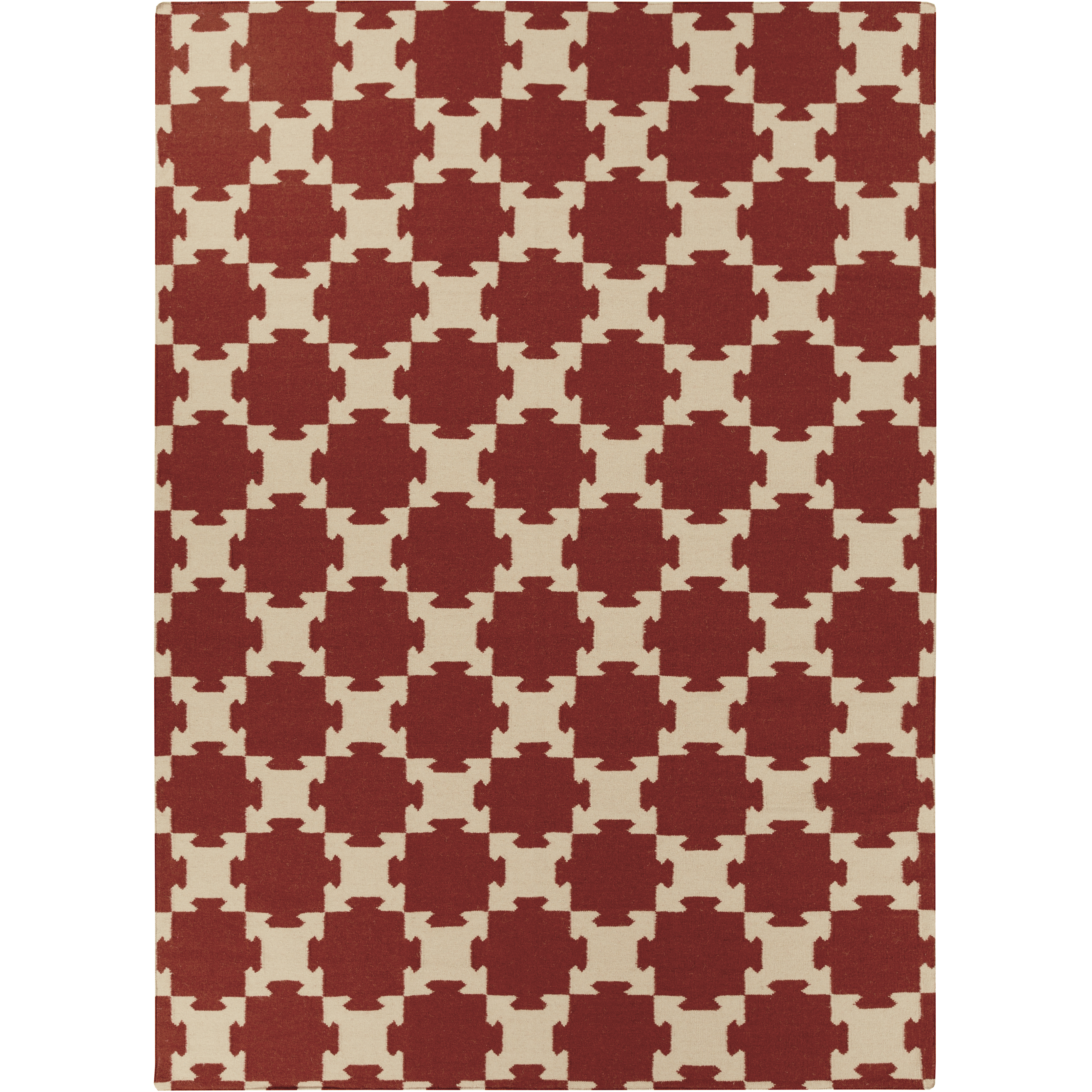 Archive 132 X 96 inch Dark Red, Khaki Rug
