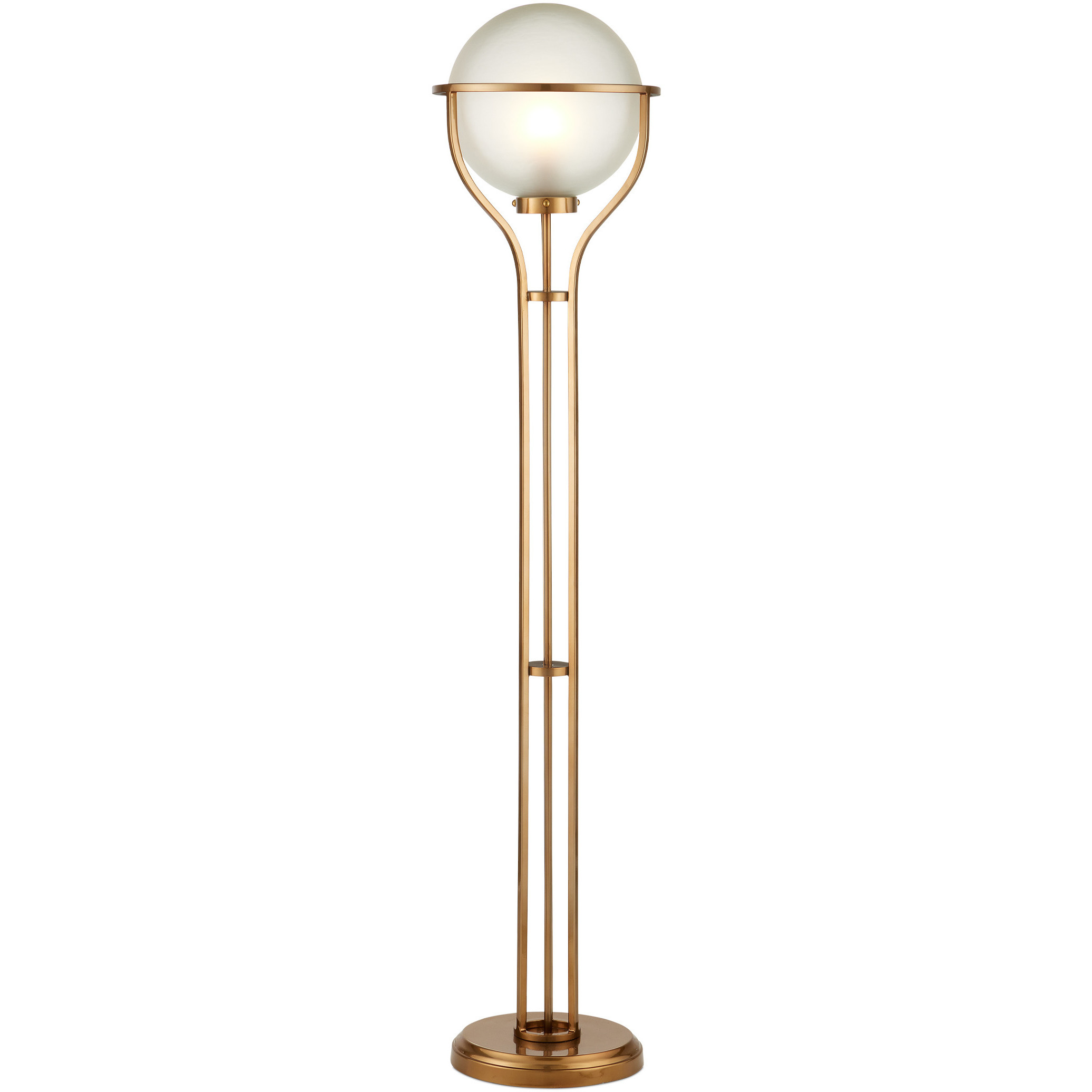 Metropolis 65 inch 7 watt Metallic Champagne and Frosted Floor Lamp Portable Light