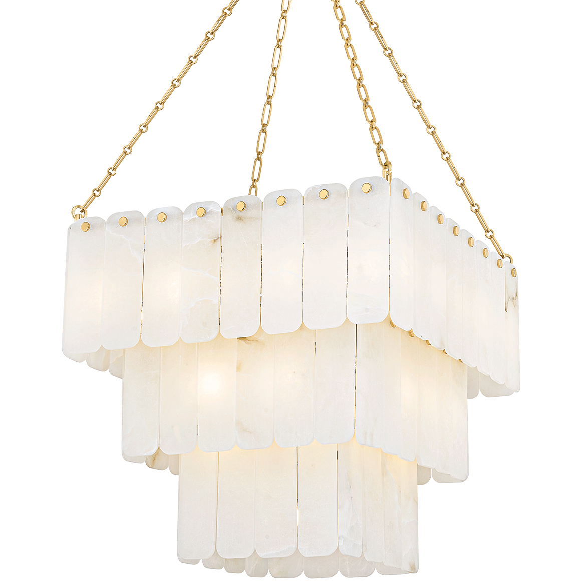 Moissanite 33 Light 26 inch Aged Brass Chandelier Ceiling Light