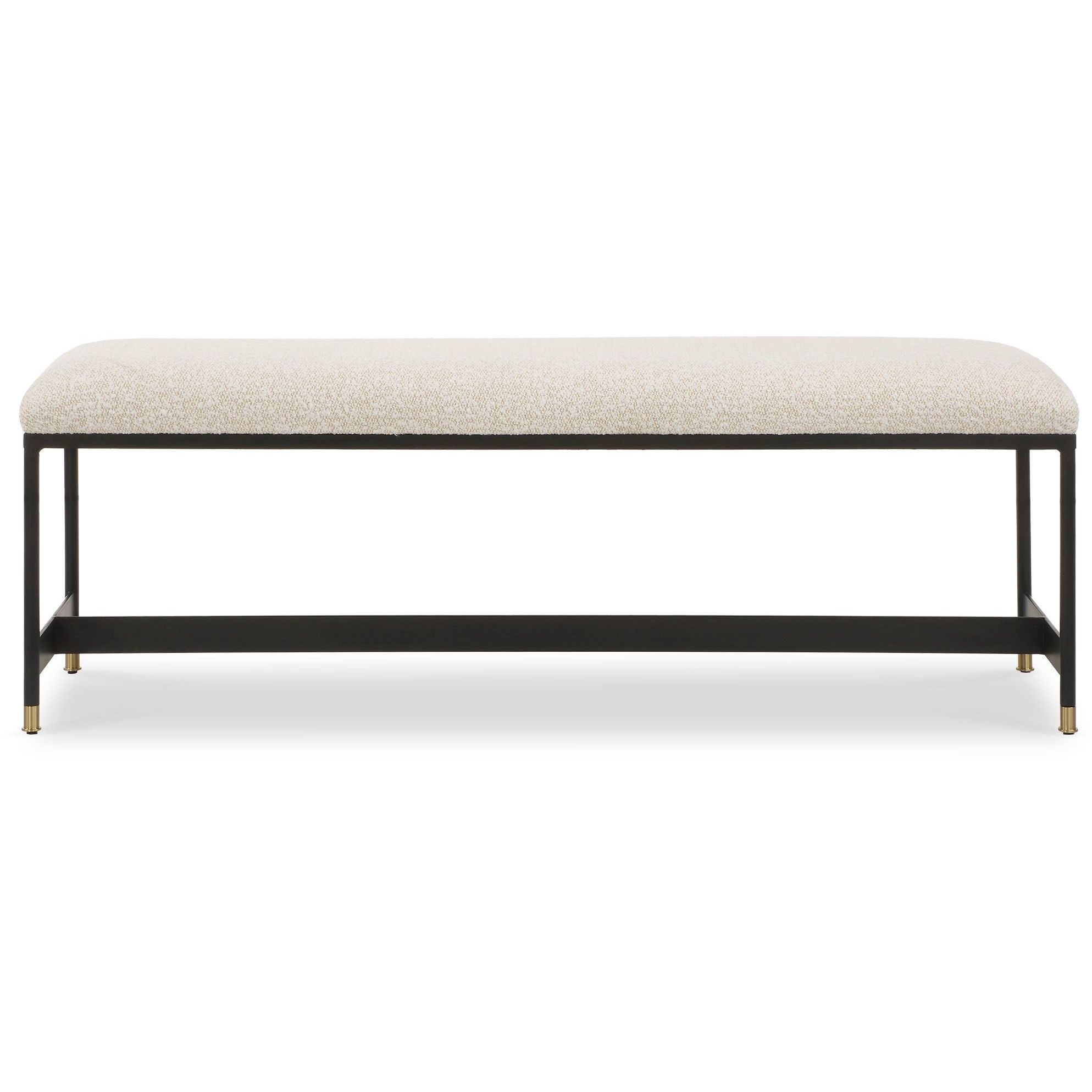 Halston Matte Black and Off-White with Brushed Brass Bench