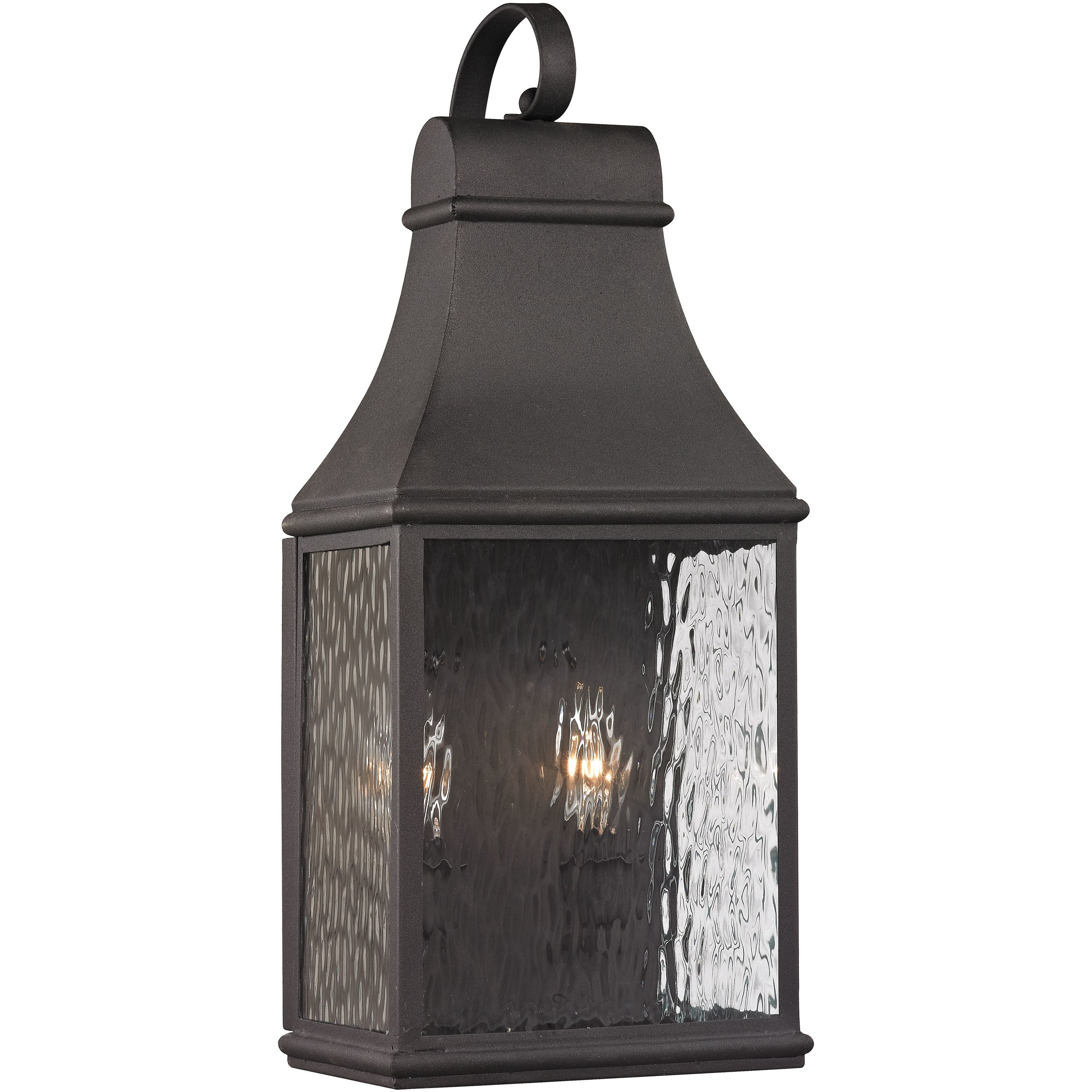 Forged Jefferson 2 Light 19 inch Charcoal Outdoor Sconce