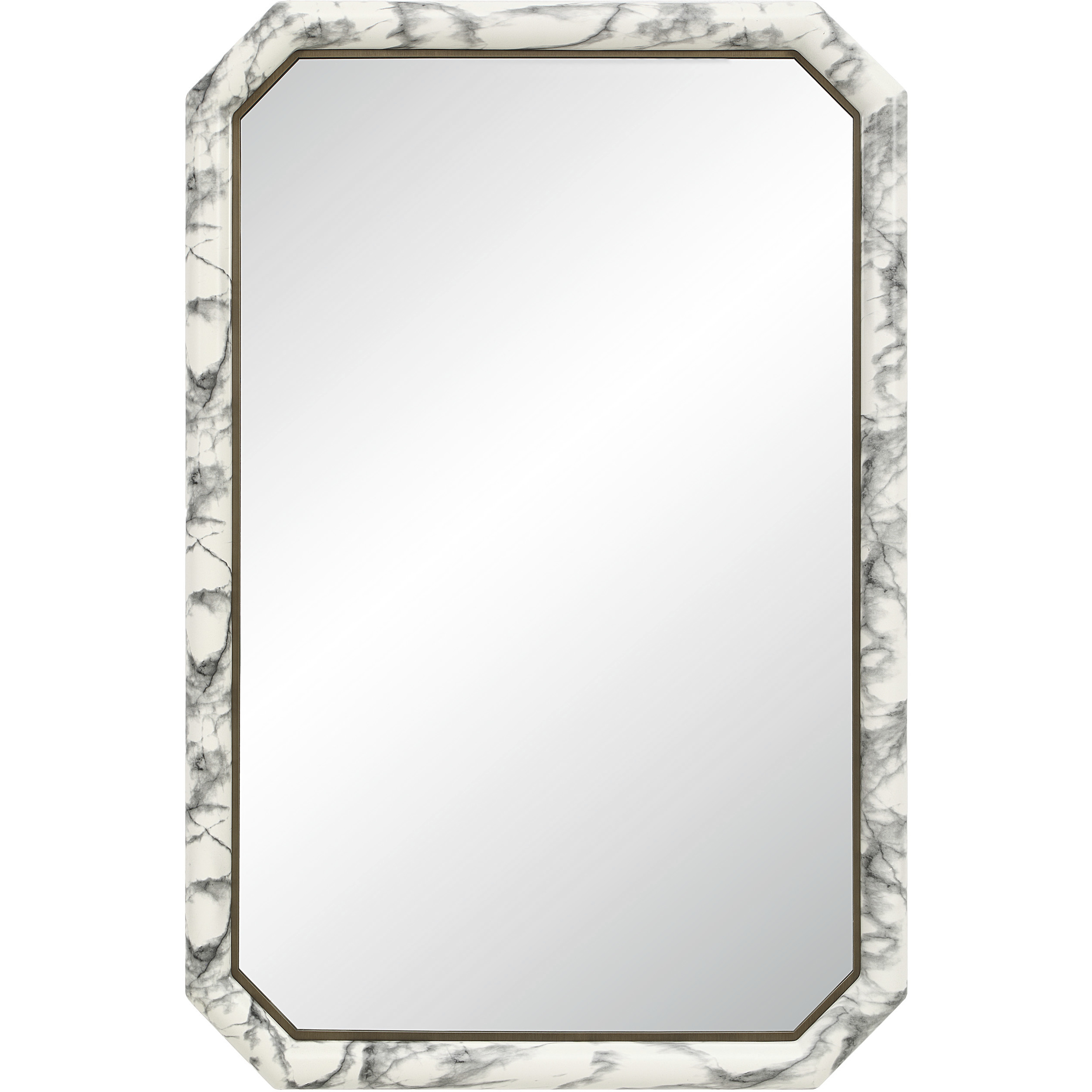 Renwil Venus 36 X 24 inch White Marble Hydro Dip Wall Mirror MT2782 - Open Box