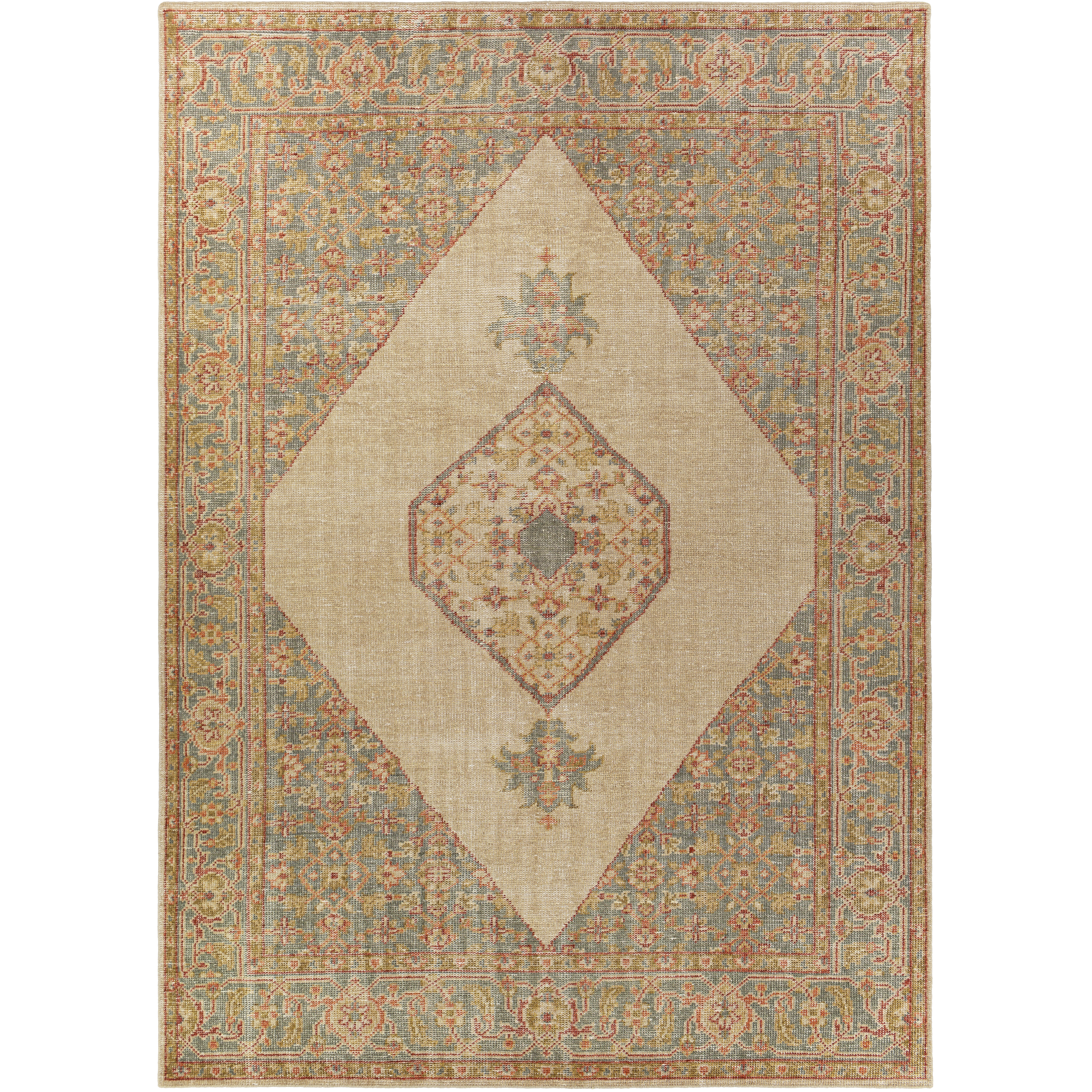 Zahra 36 X 24 inch Dusty Sage Rug in 2 x 3, Rectangle