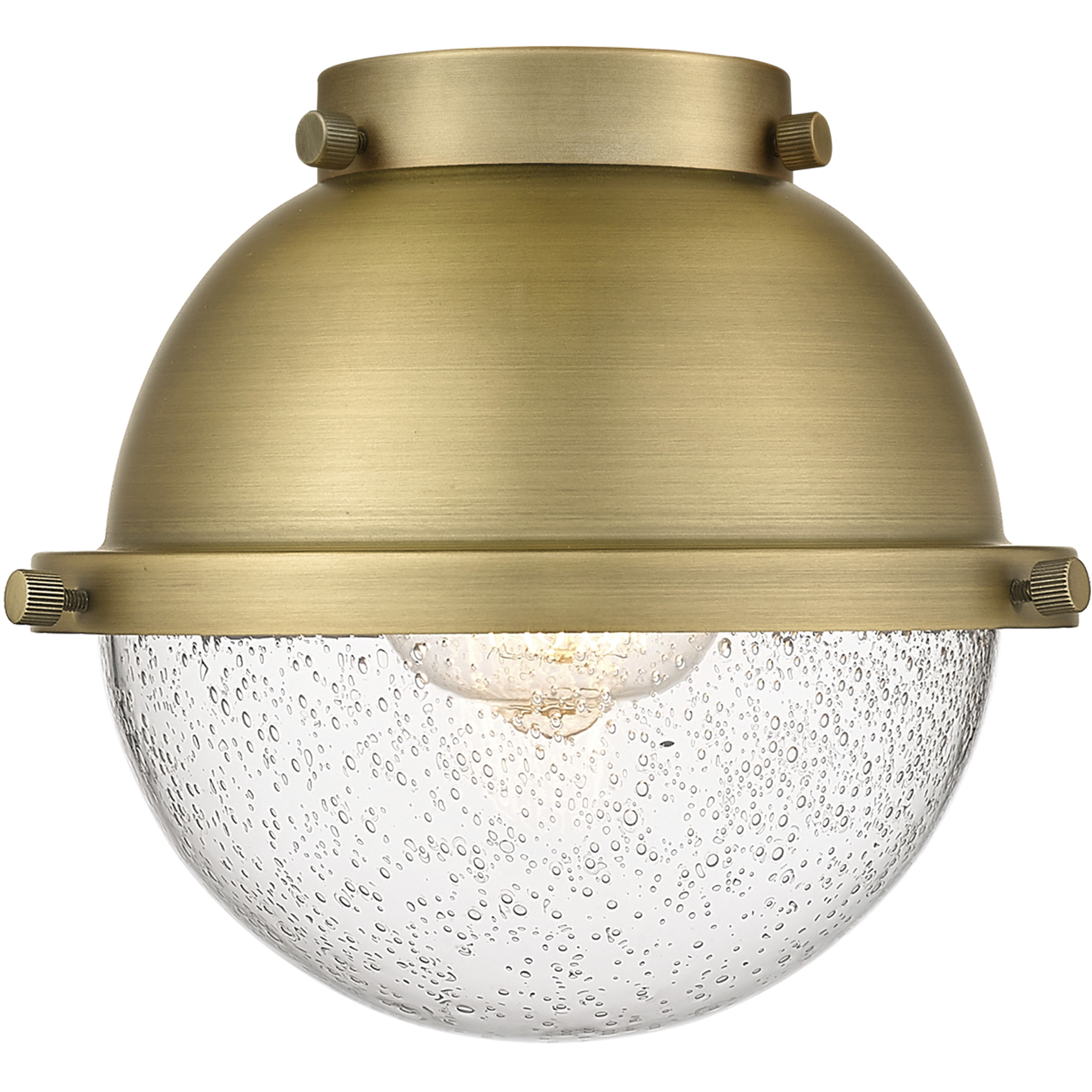 Ballston Hampden Brushed Brass Glass in Seedy Glass